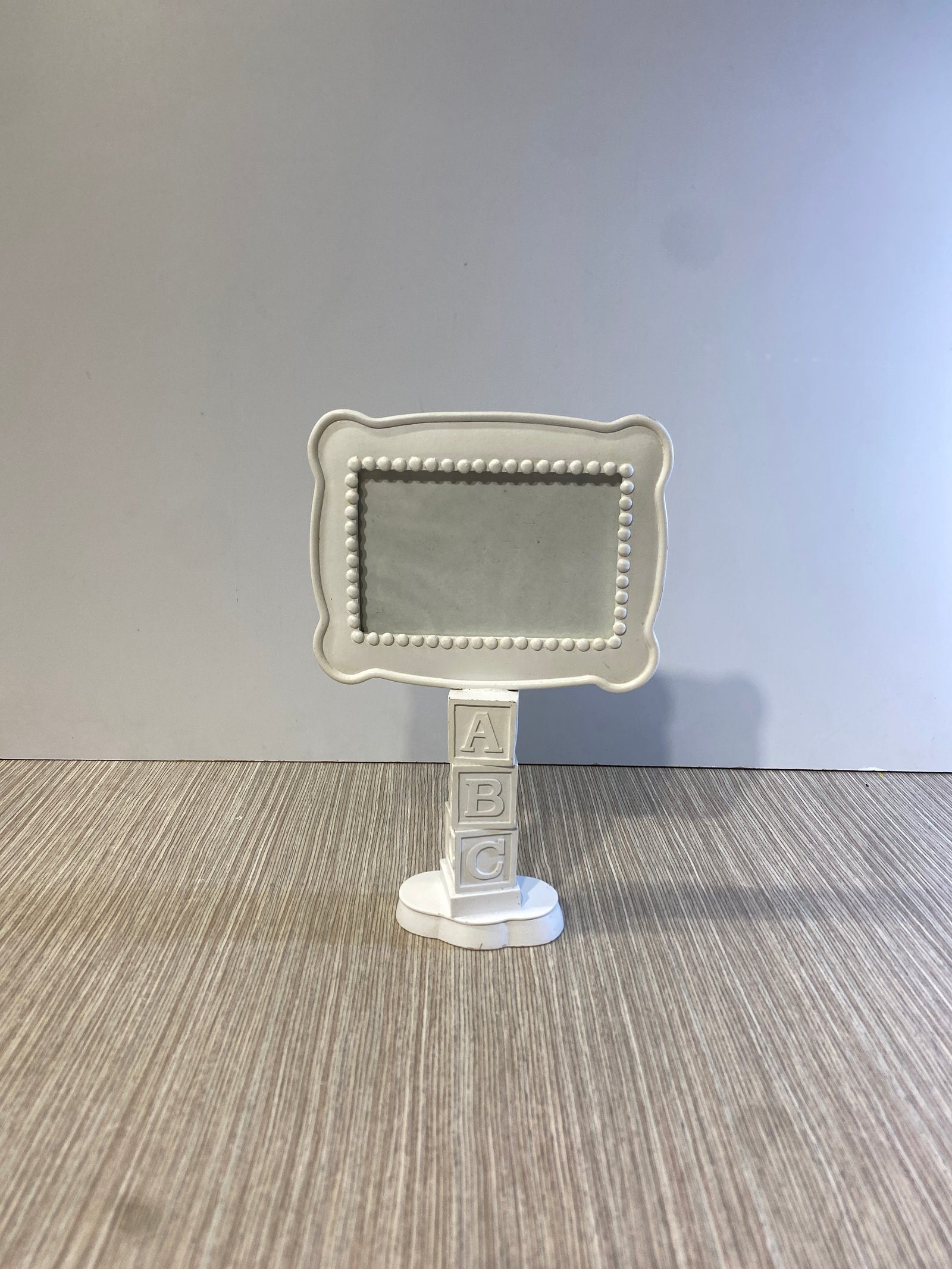 Porta Retrato Yeso Blanco Con Base Abc