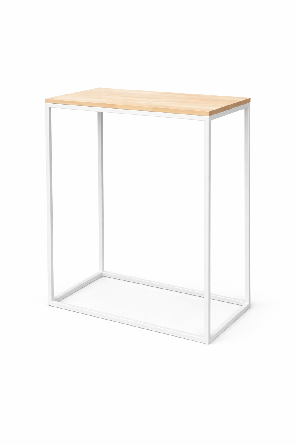 Mesa Rectangular Herraje Blanco Tapa Madera