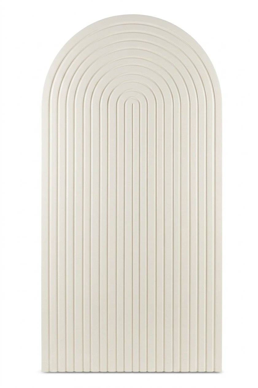 Estructura Madera Beige Punta Ovalada Ranurada