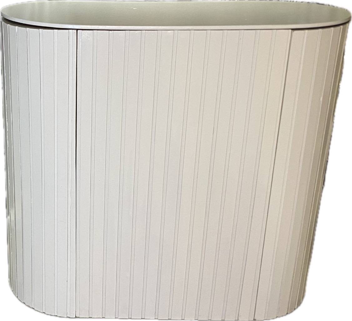 Mesa Ovalada Madera Ranurada Hueso Desarmable