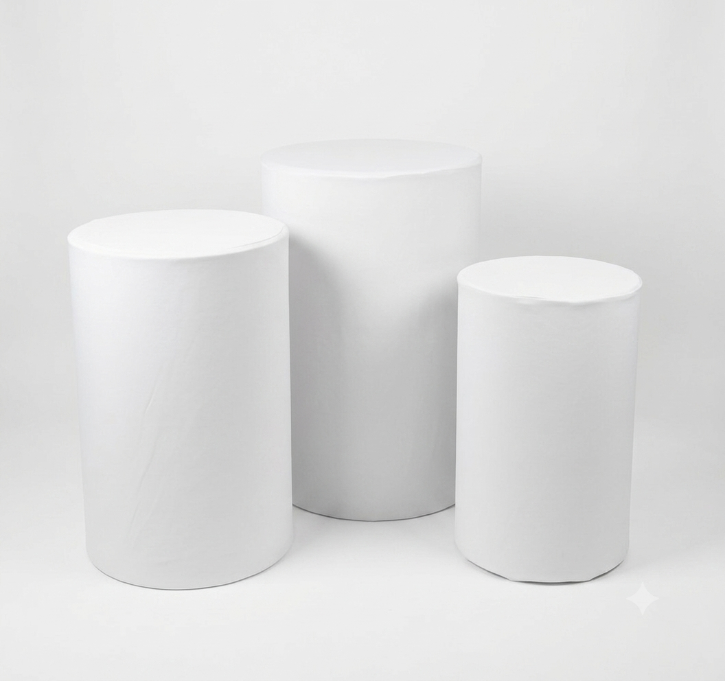 Trio Cilindros Telas Blancas