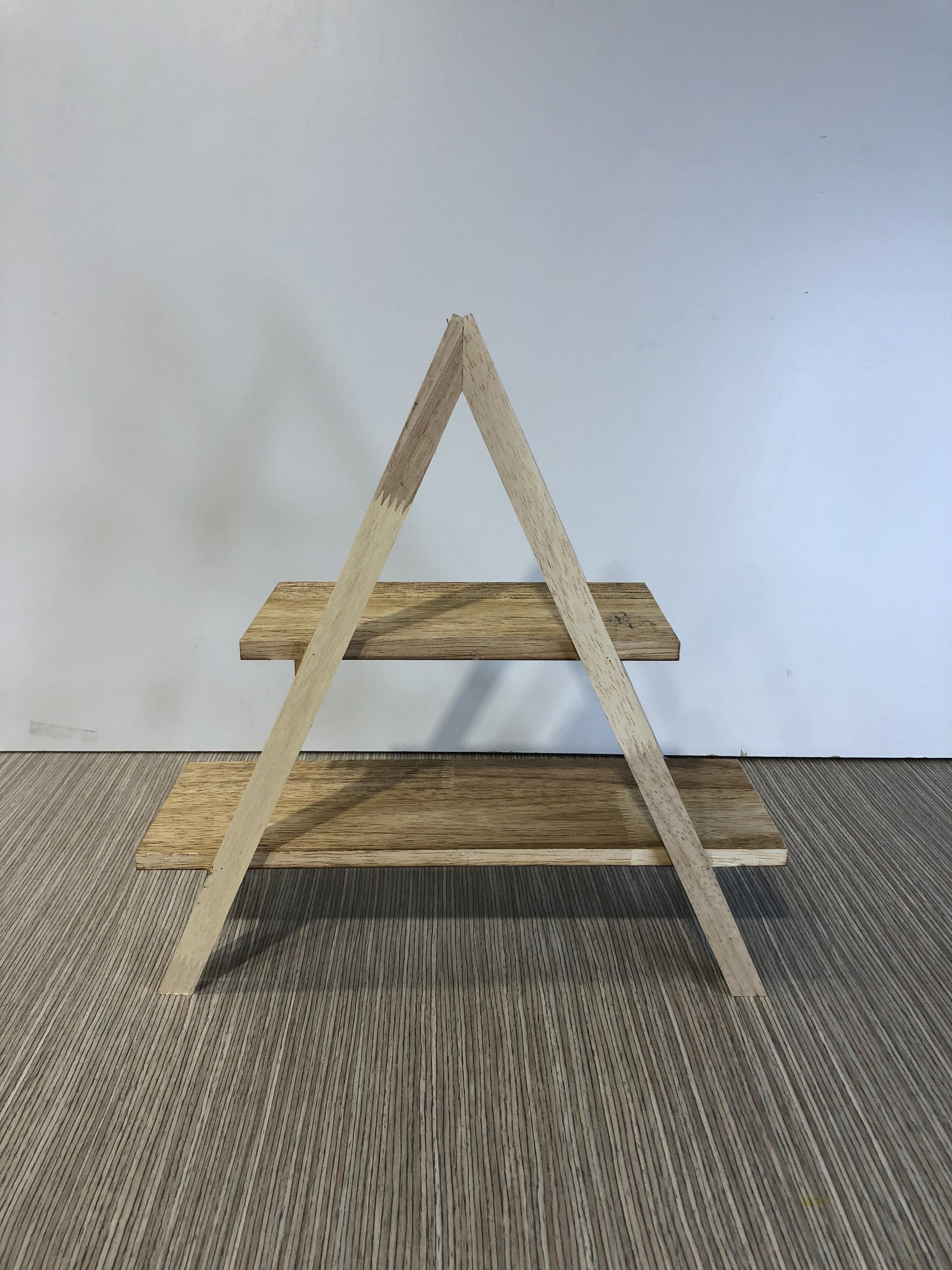 Porta Postres Dos Niveles Rectangular Madera Clara