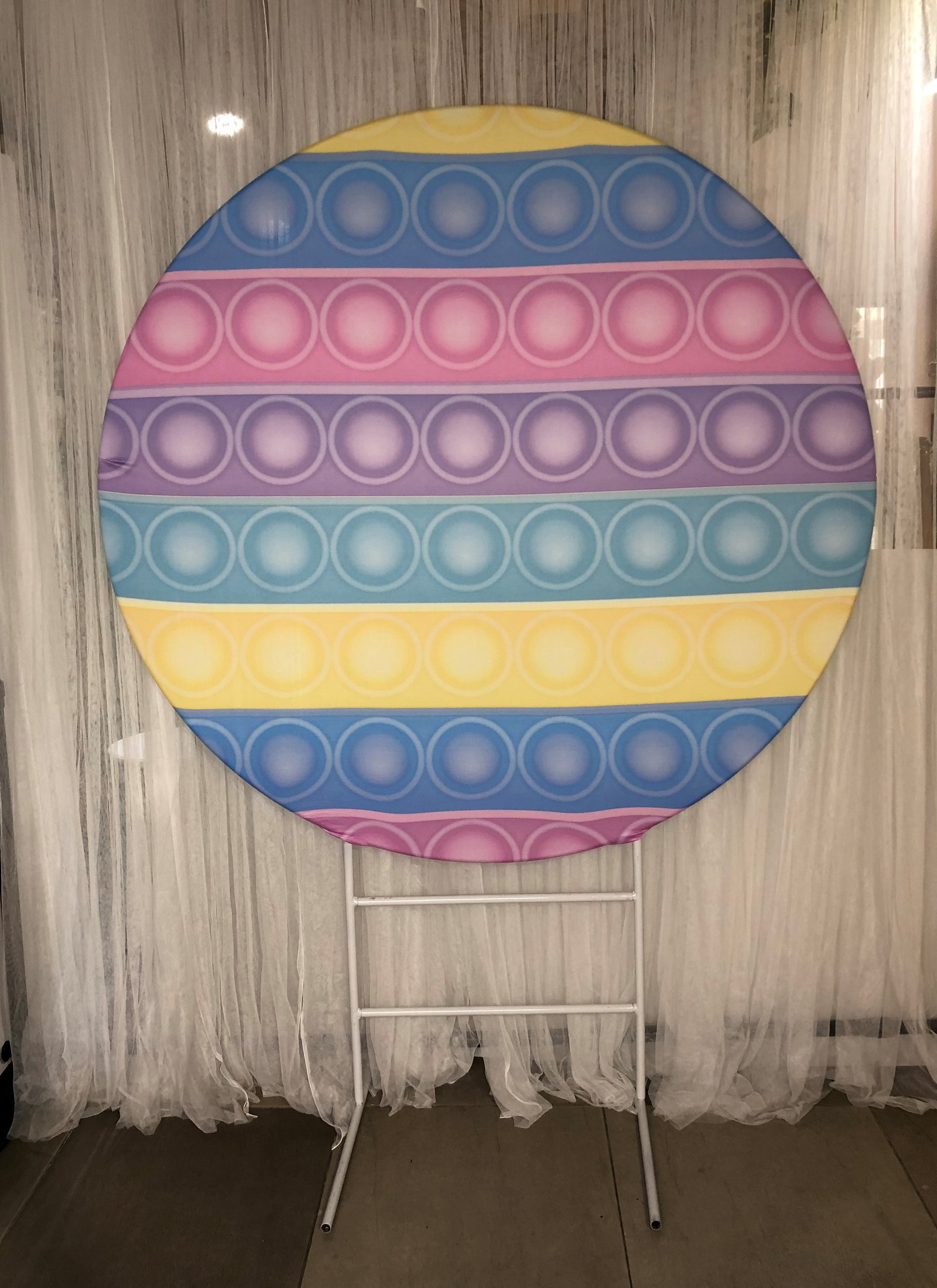 estructura redonda mas Tela pop it