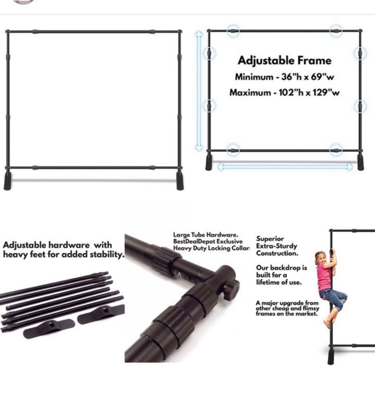 Estructura rectangular negra Metalica Ajustable