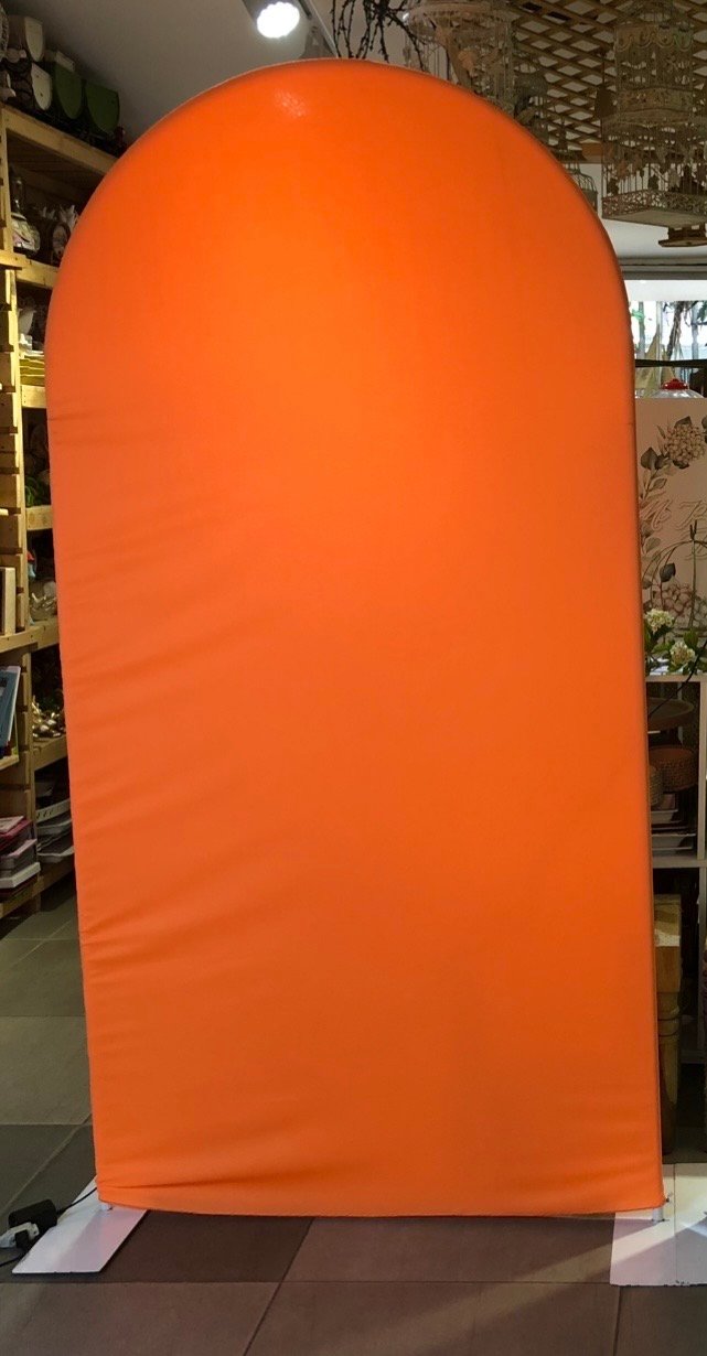 ESTRUCTURA MAS TELA NARANJA NEON PUNTA OVALADA