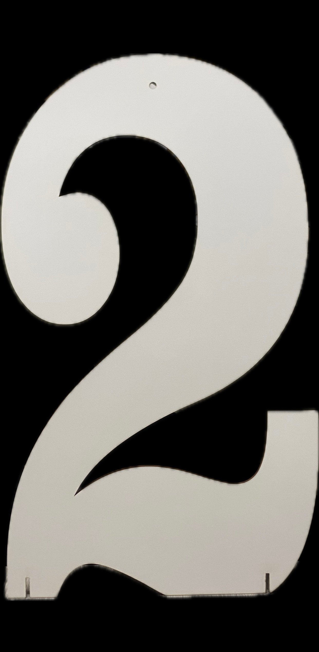 NUMERO DOS BLANCO MADERA PLANO 80CM