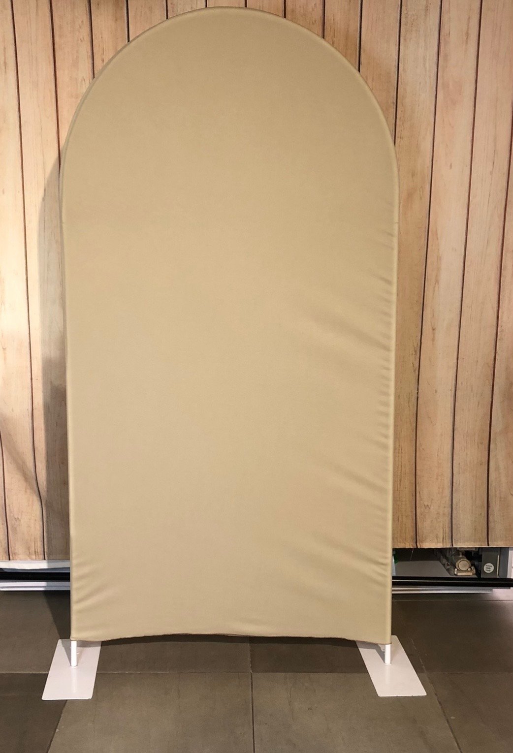 ESTRUCTURA MAS TELA CAFE CLARO PUNTA OVALADA