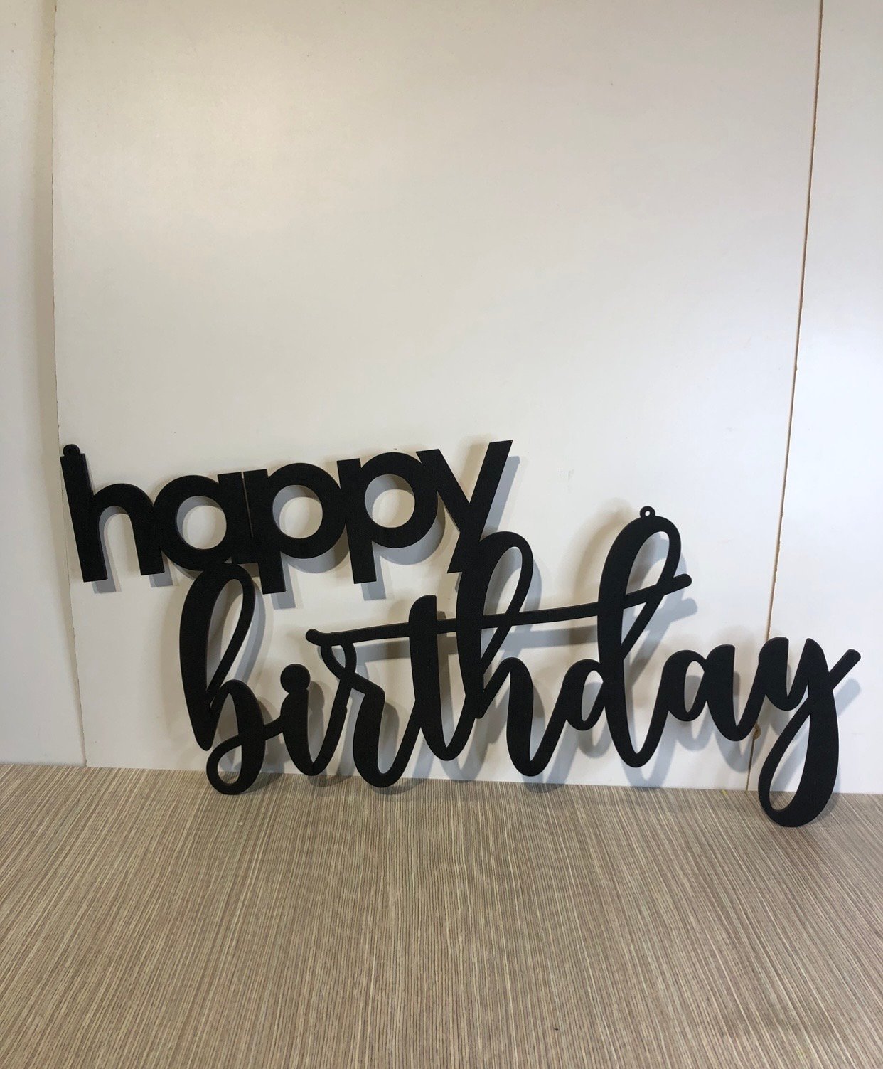 LETRERO HAPPY BIRTHDAY NEGRO 77CM