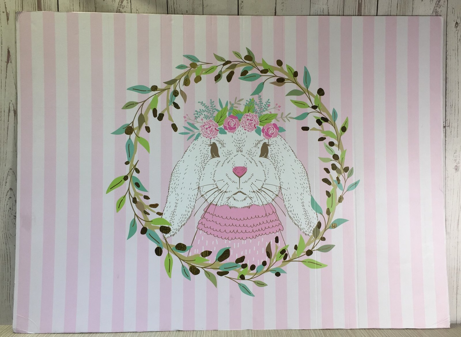 Fondo Carton Coneja Corona Flores Pastel 1.50 Ancho X 1.10 Alto