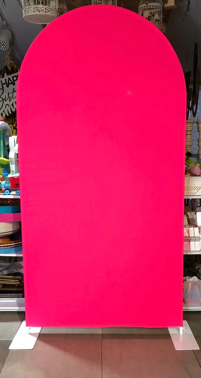 ESTRUCTURA MAS TELA FUCSIA PUNTA OVALADA