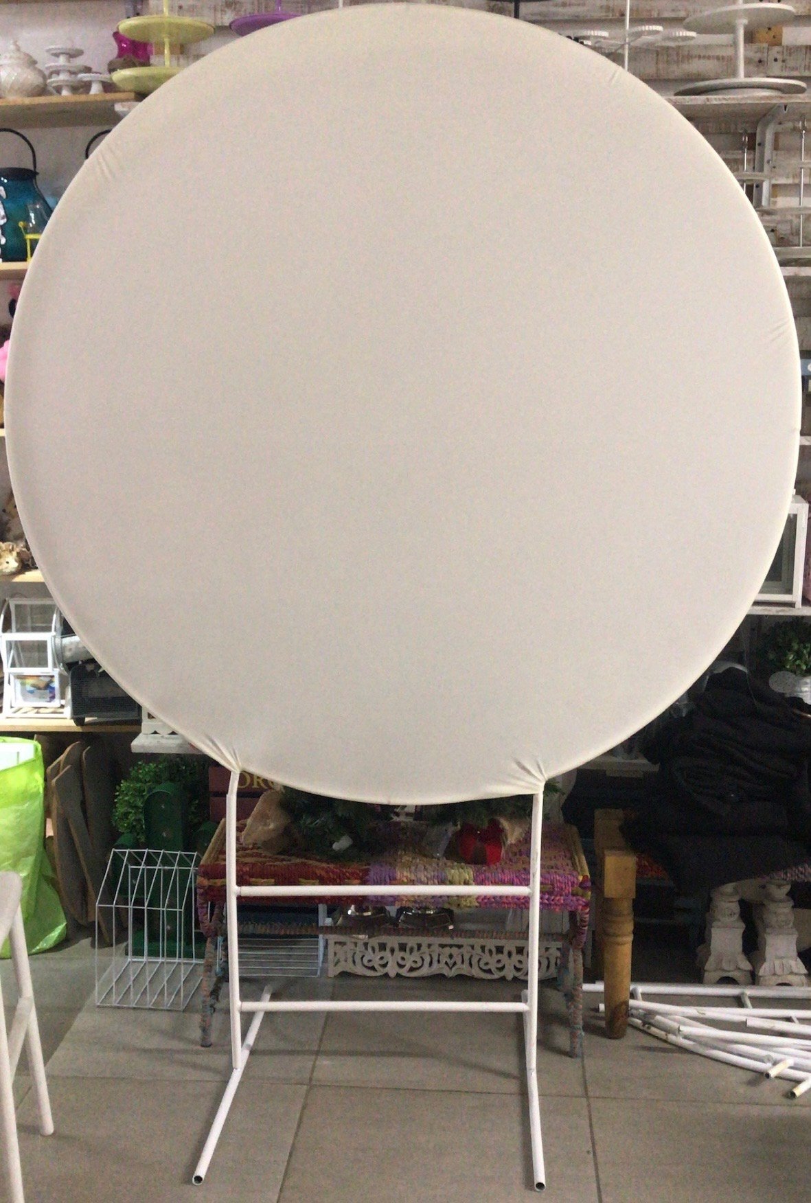 Estructura redonda mas Tela Beige