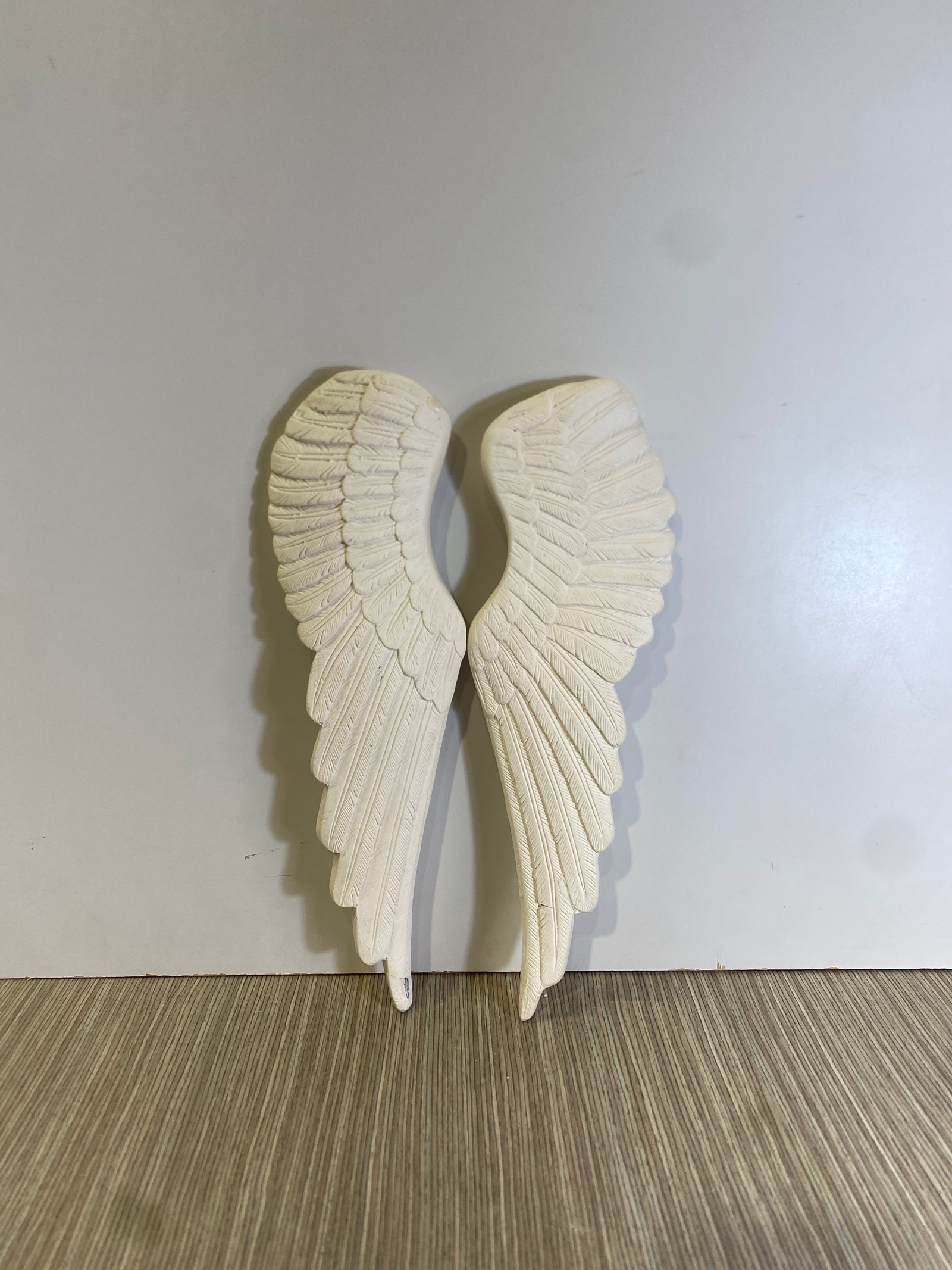 Par Alas Yeso Blanco Alargadas