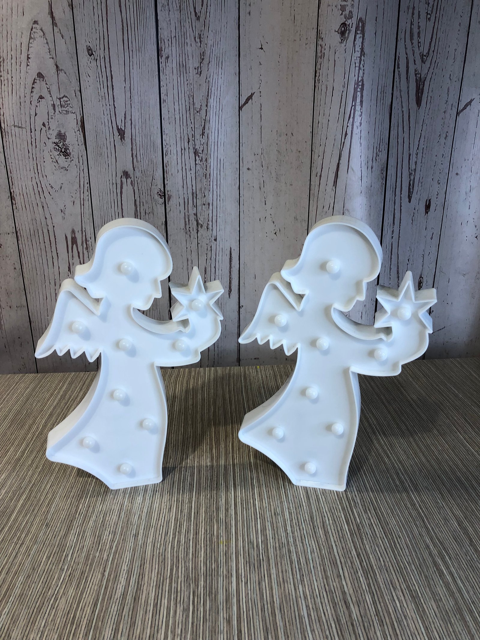 Angel Con Luz Acrilico Blanco