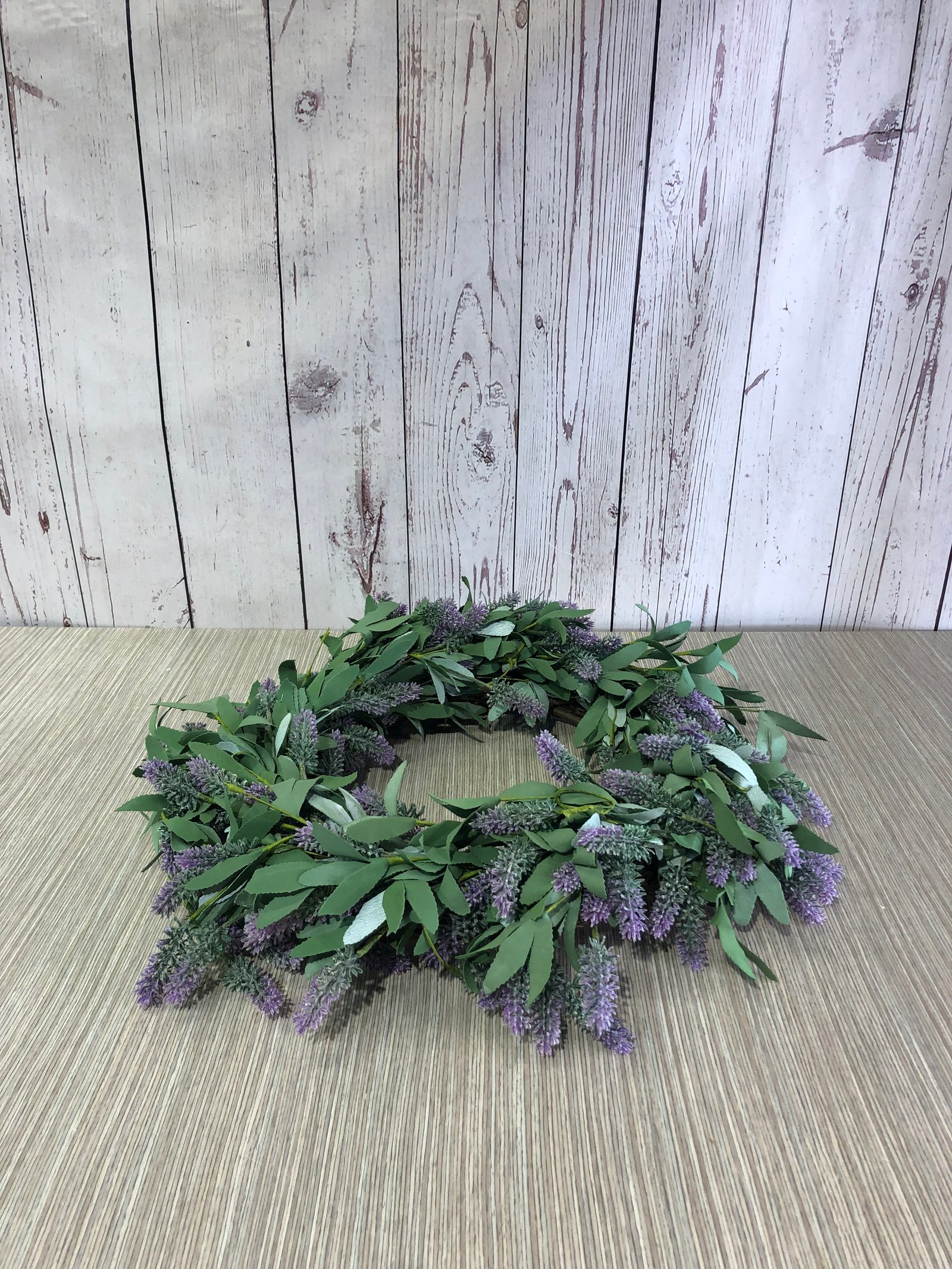 Aro artificial Hojas verdes y lavanda