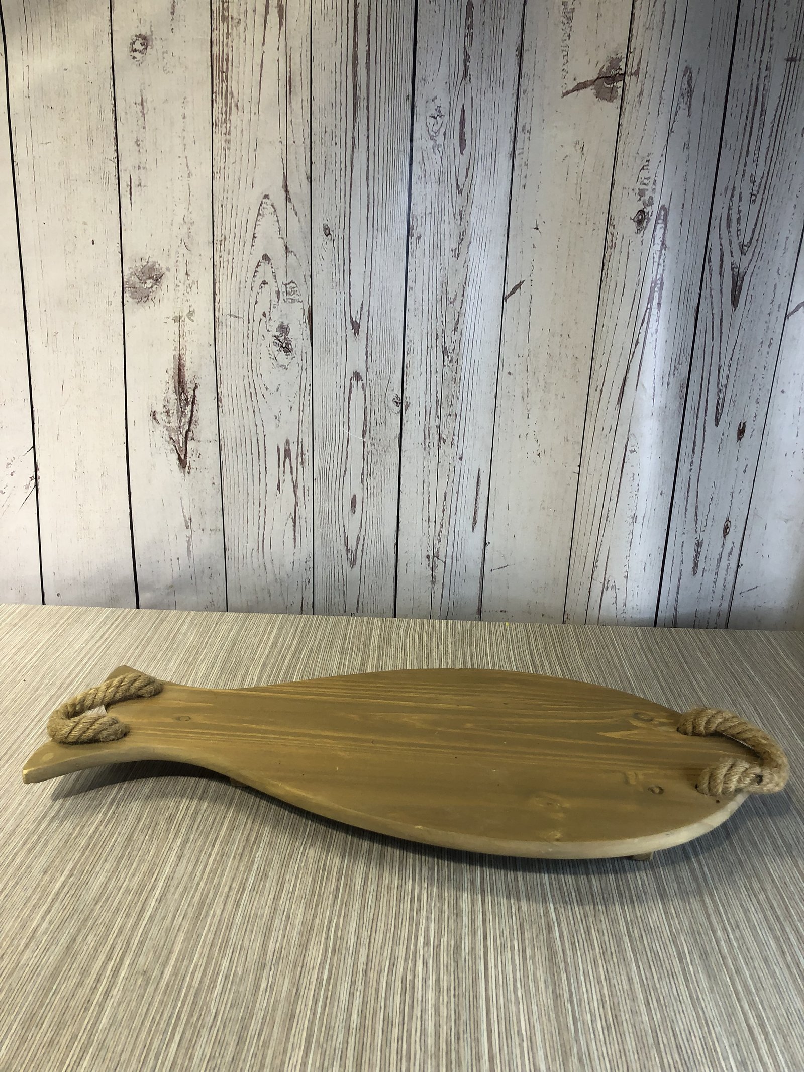 Bandeja Forma Pez Madera Agarraderas Cabuya