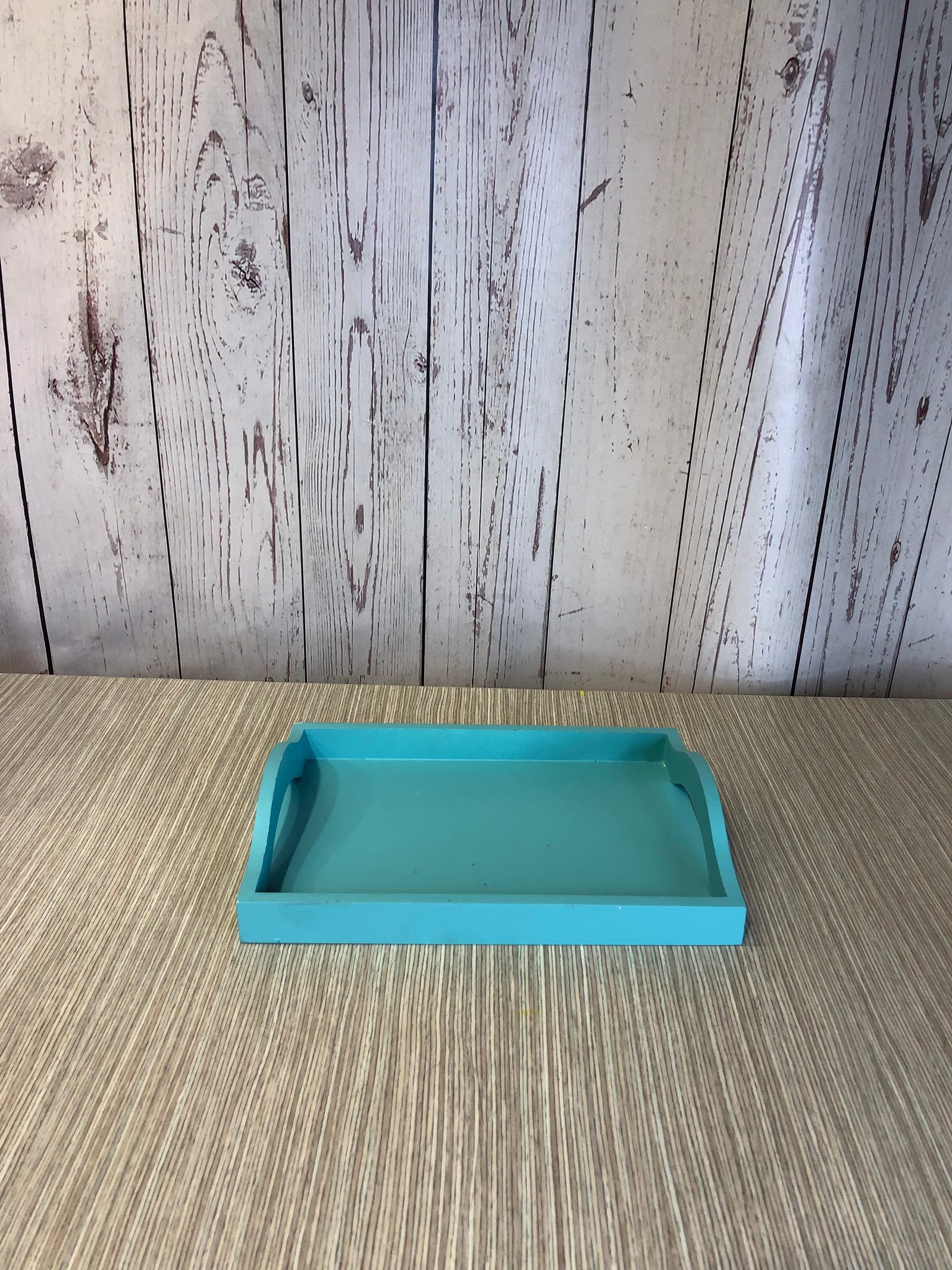 Bandeja Madera Agua Marina Rectangular Agarraderas Ovaladas