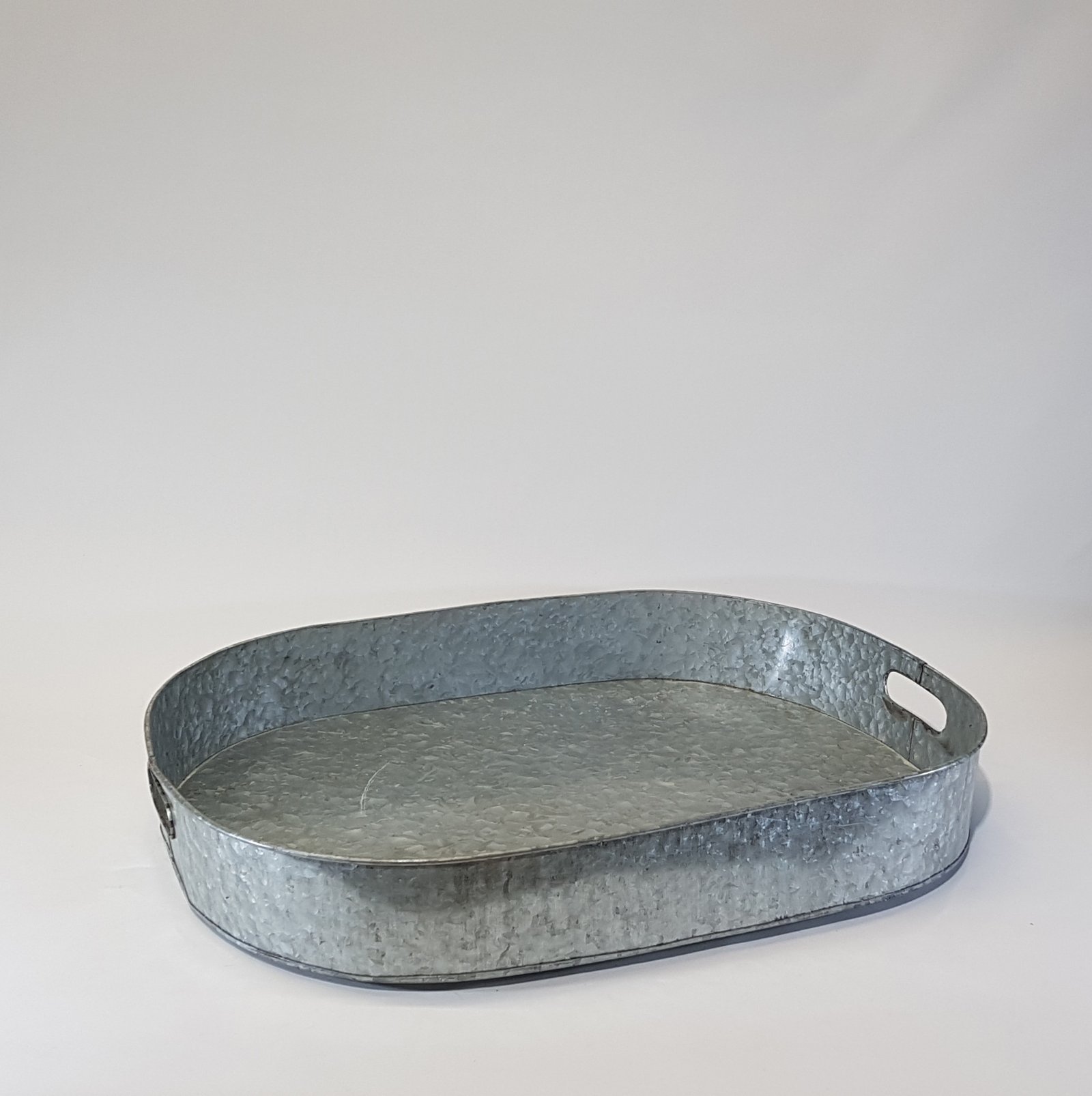 Bandeja Ovalada Laton Rustica Agarradera Hueca Maxi