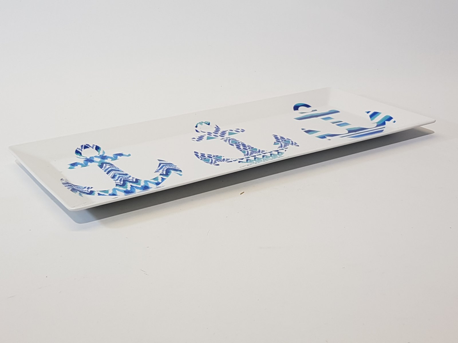 Bandeja Rectangular Acrilica Anclas Azules