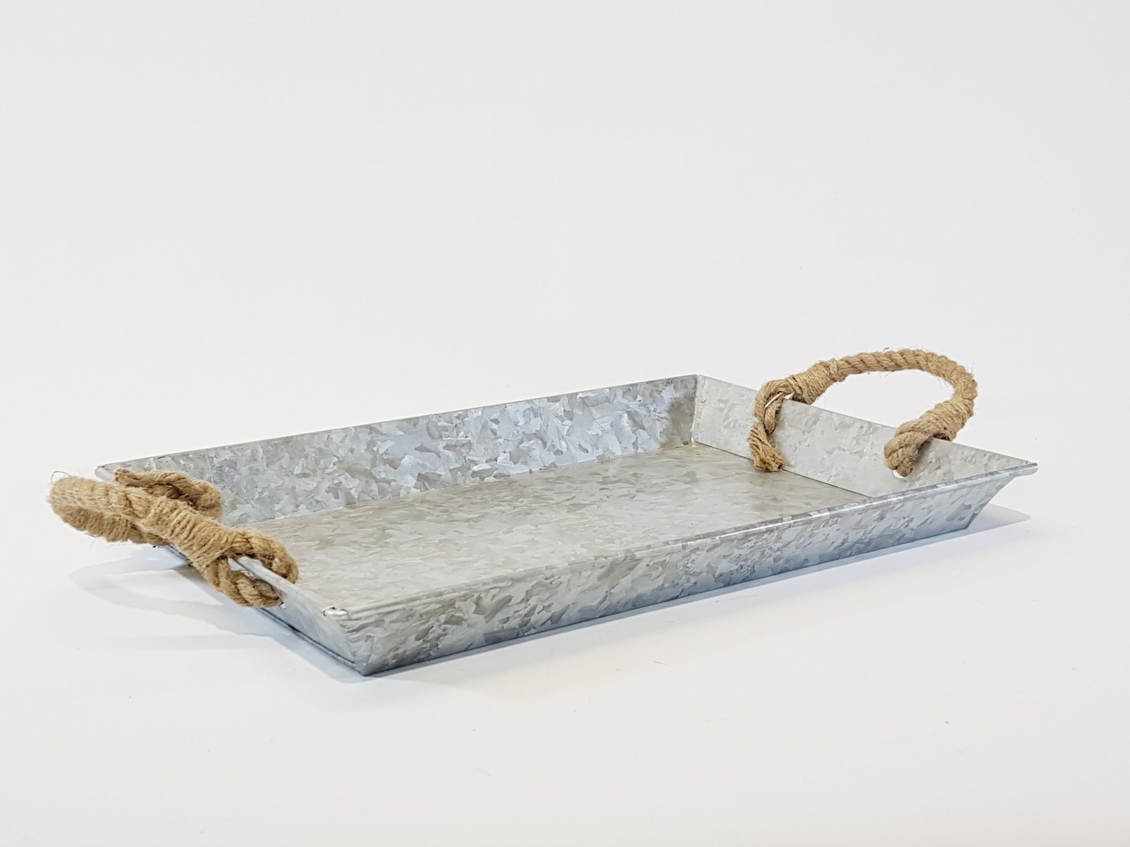 Bandeja Rectangular Latón Agarraderas Cabuya Mediana