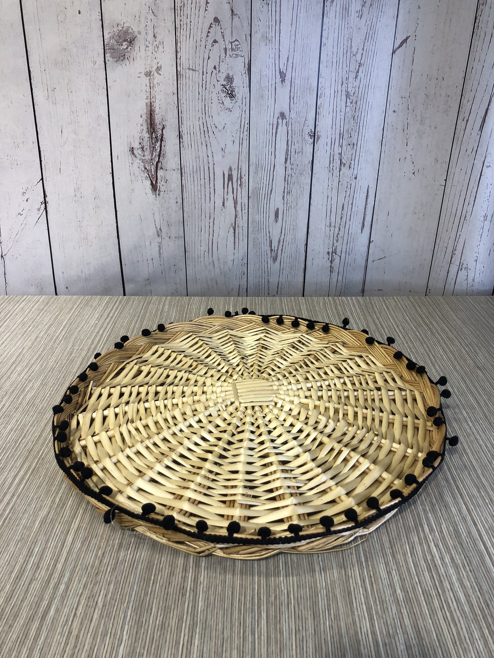 Bandeja redonda maxi rattan con burlas