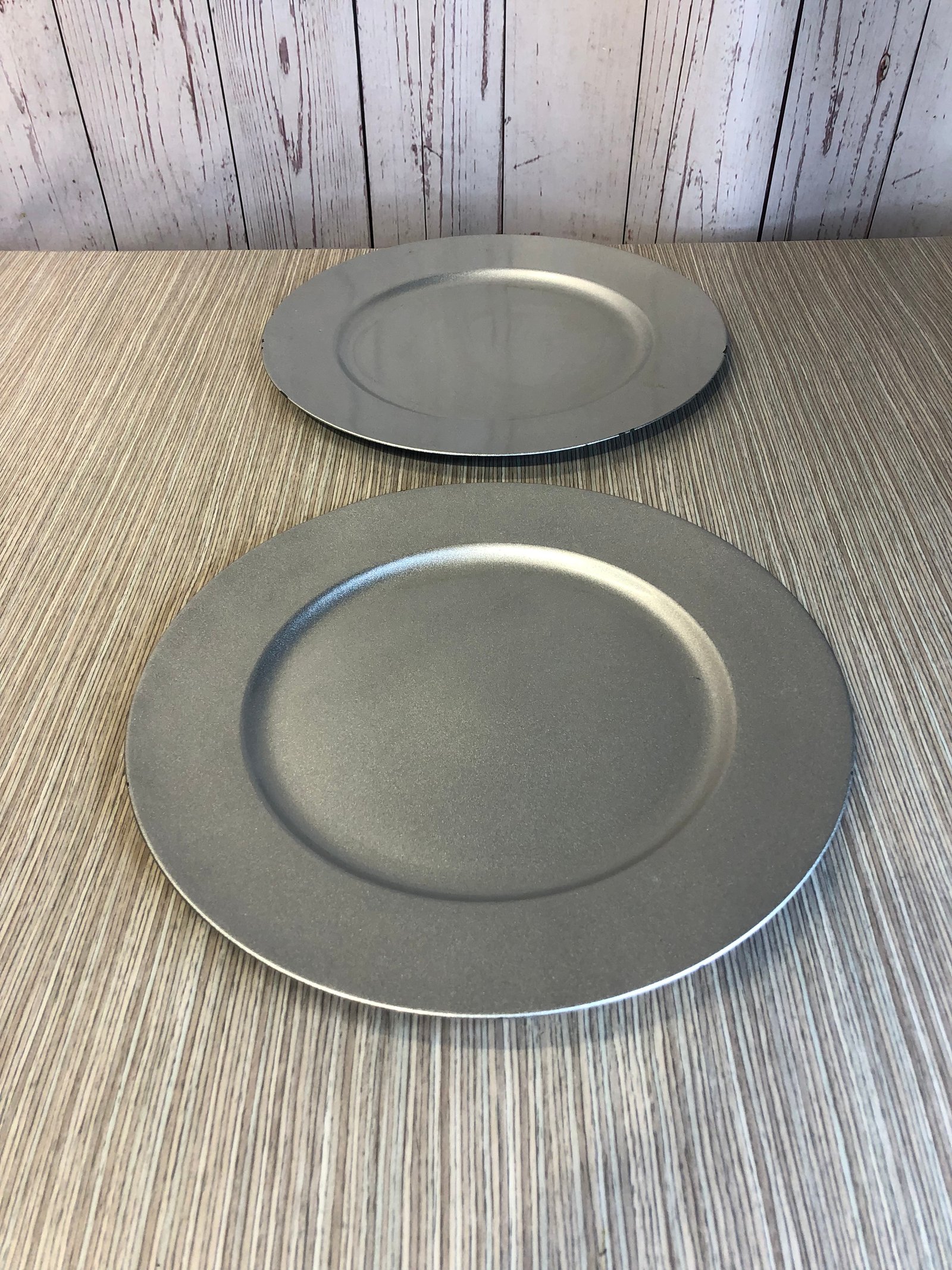 Bandeja Redonda Pasta Plateada Plana