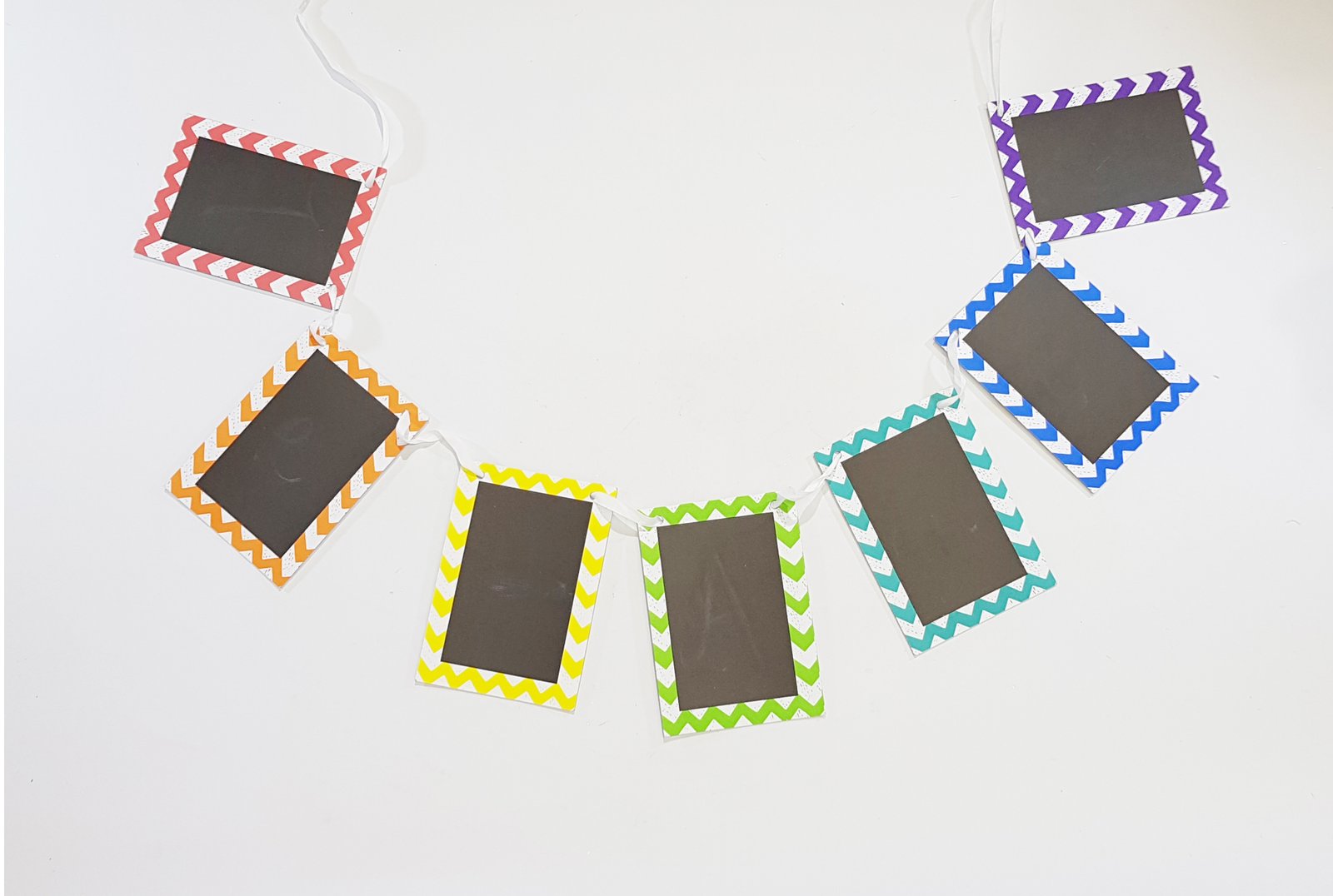 Banderin Carton Rectangular Tablero Borde Colores 1.60 Mt