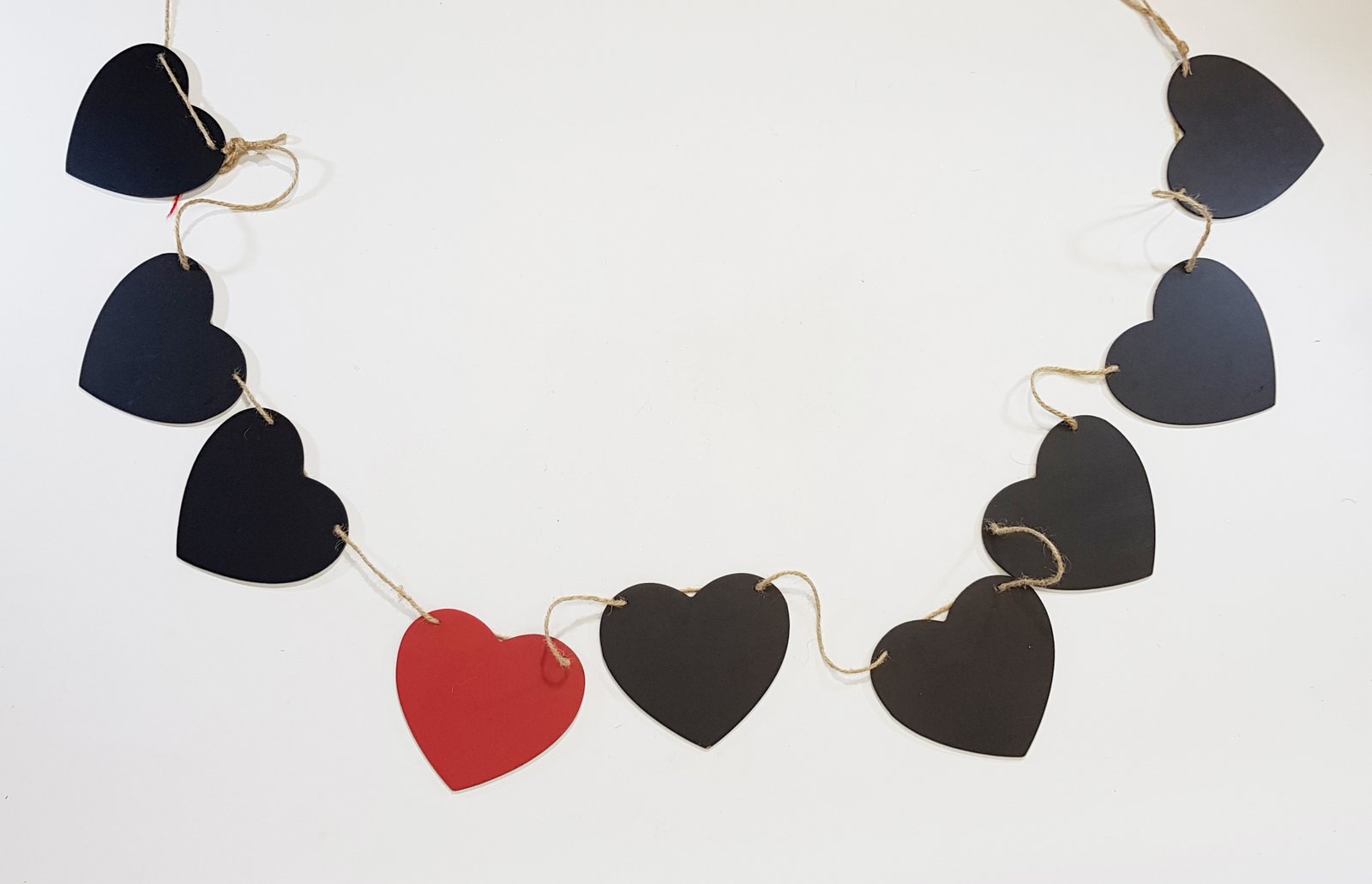 Banderin Tableros Corazones Negros Y Rojo 1.90 Mt