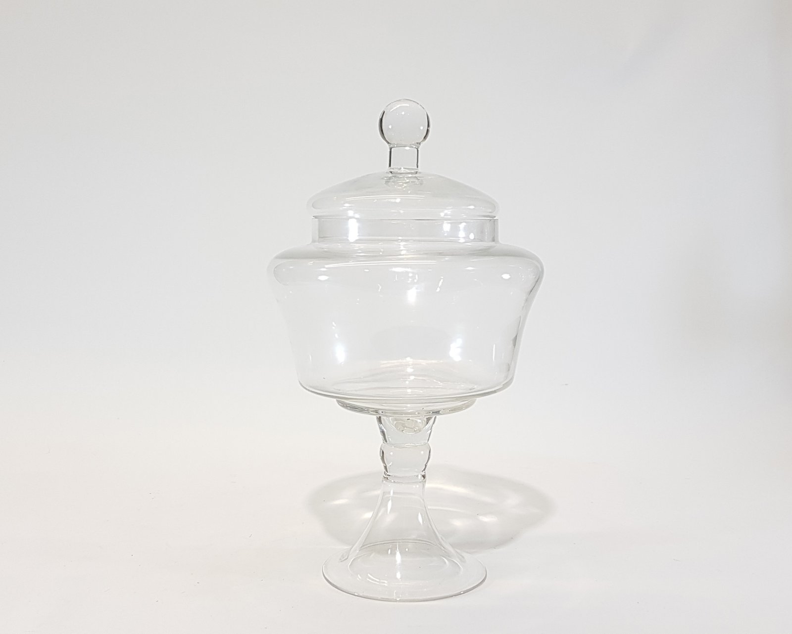 Bombonera Crisital Barrigona Jumbo Con Pedestal Tapa Boton