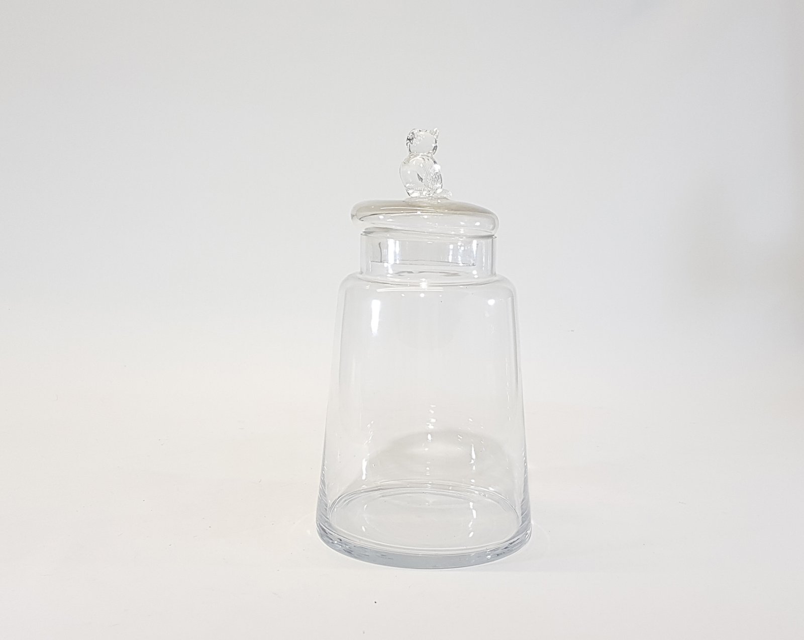 Bombonera Cristal Ancho Con Tapa Pajaro Grande