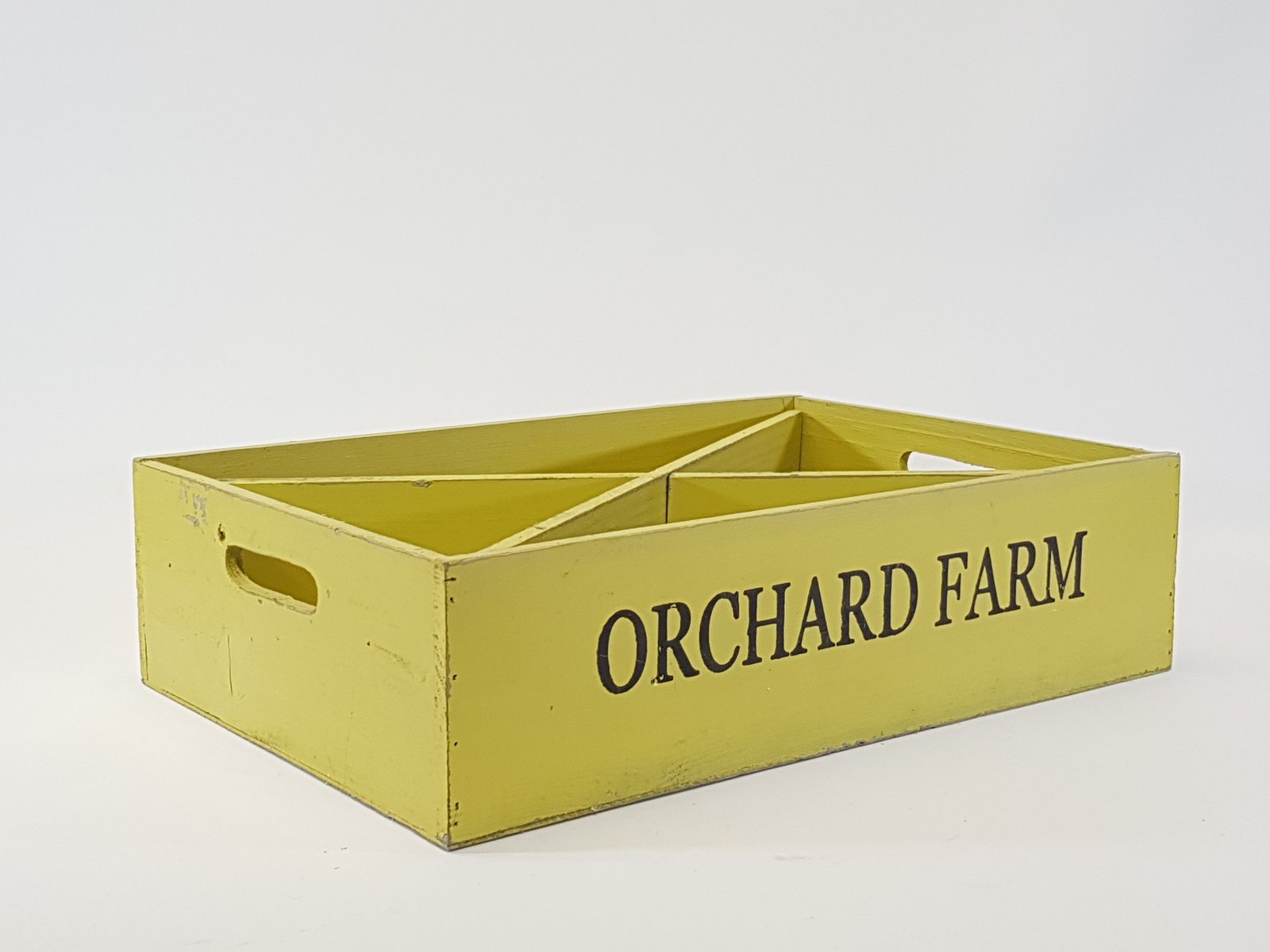 Caja Madera Orchard Divisiones Mostaza Mediana