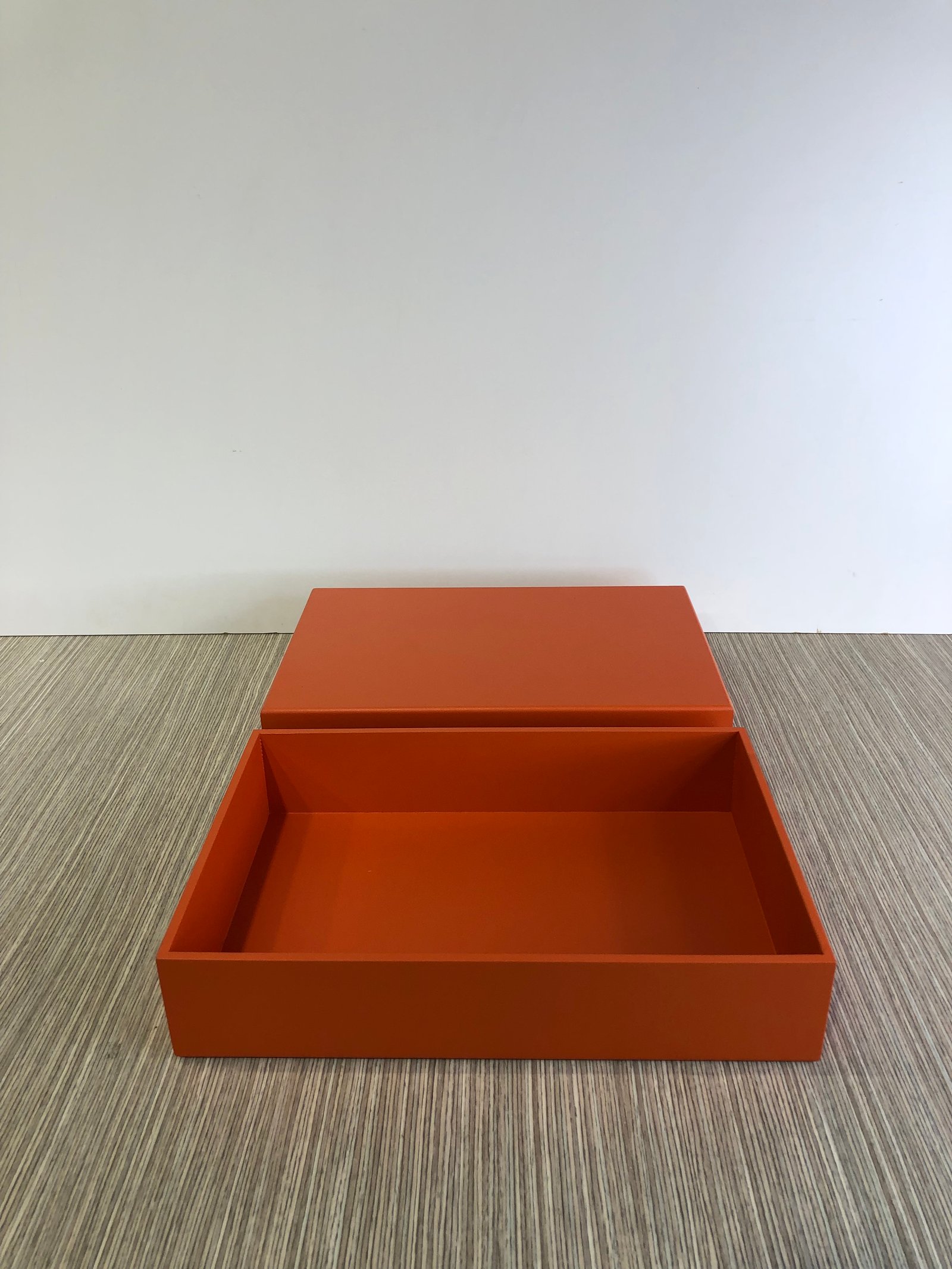 Caja Madera Rectangular Naranja Con Tapa