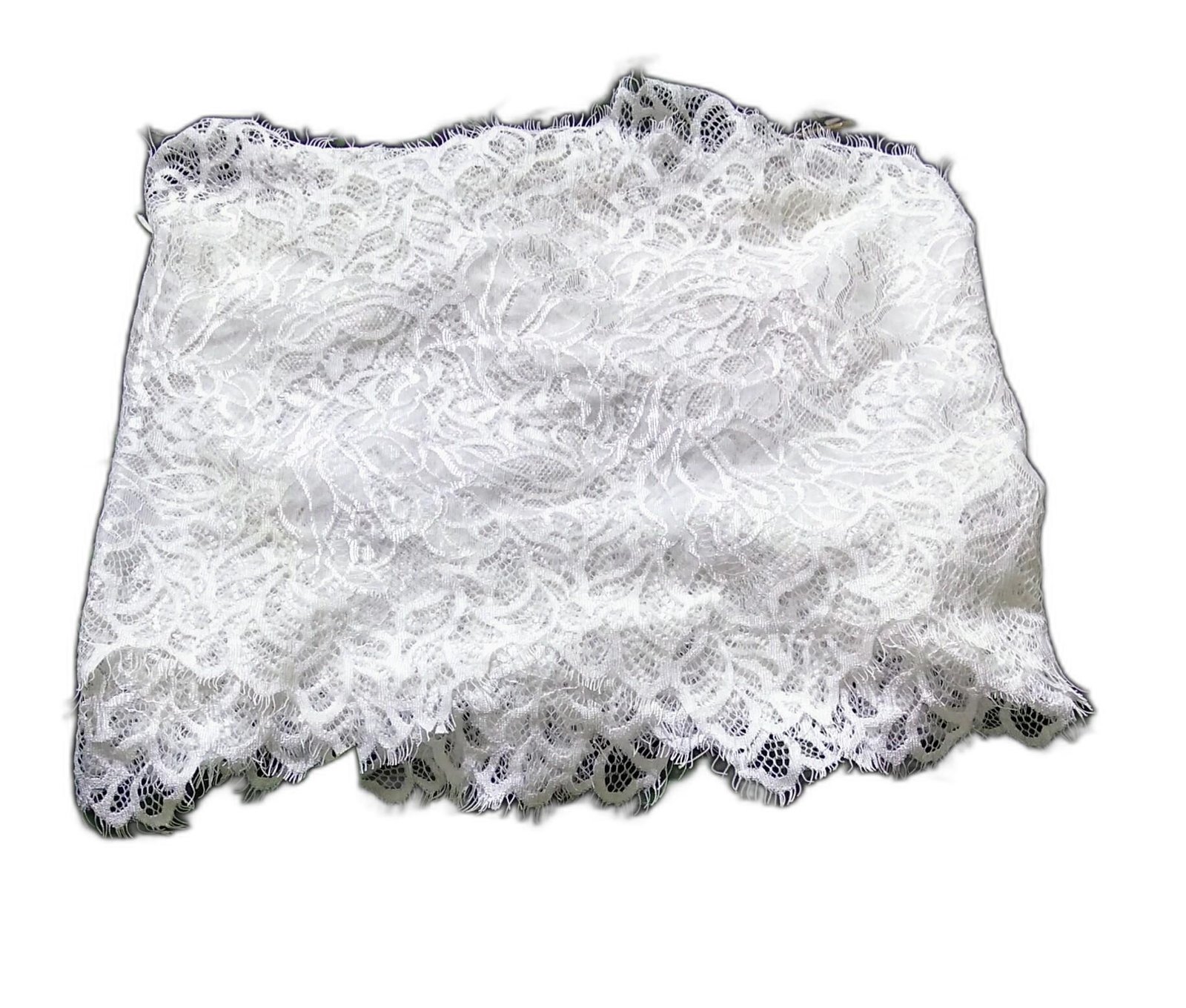 Camino Blanco Encaje Puntas Flequitos