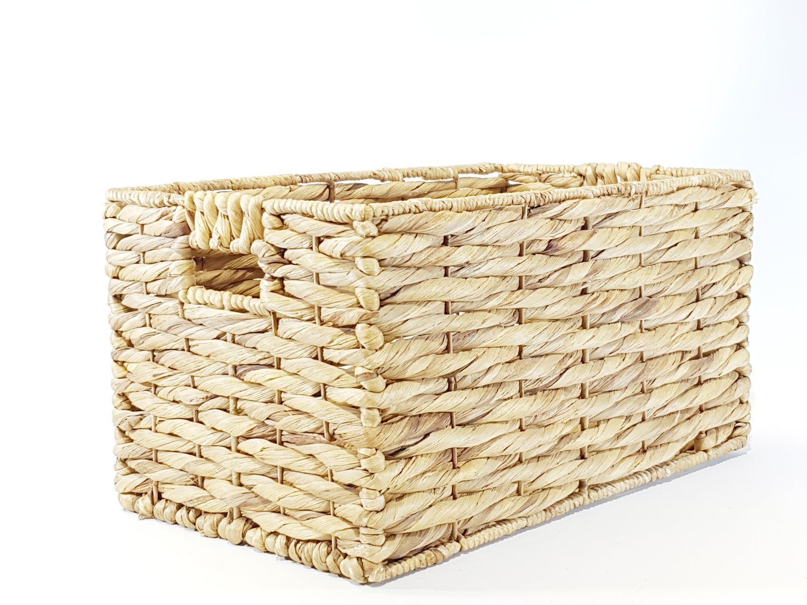 Canasta Rattan Rectangular Con Agarraderas Grande