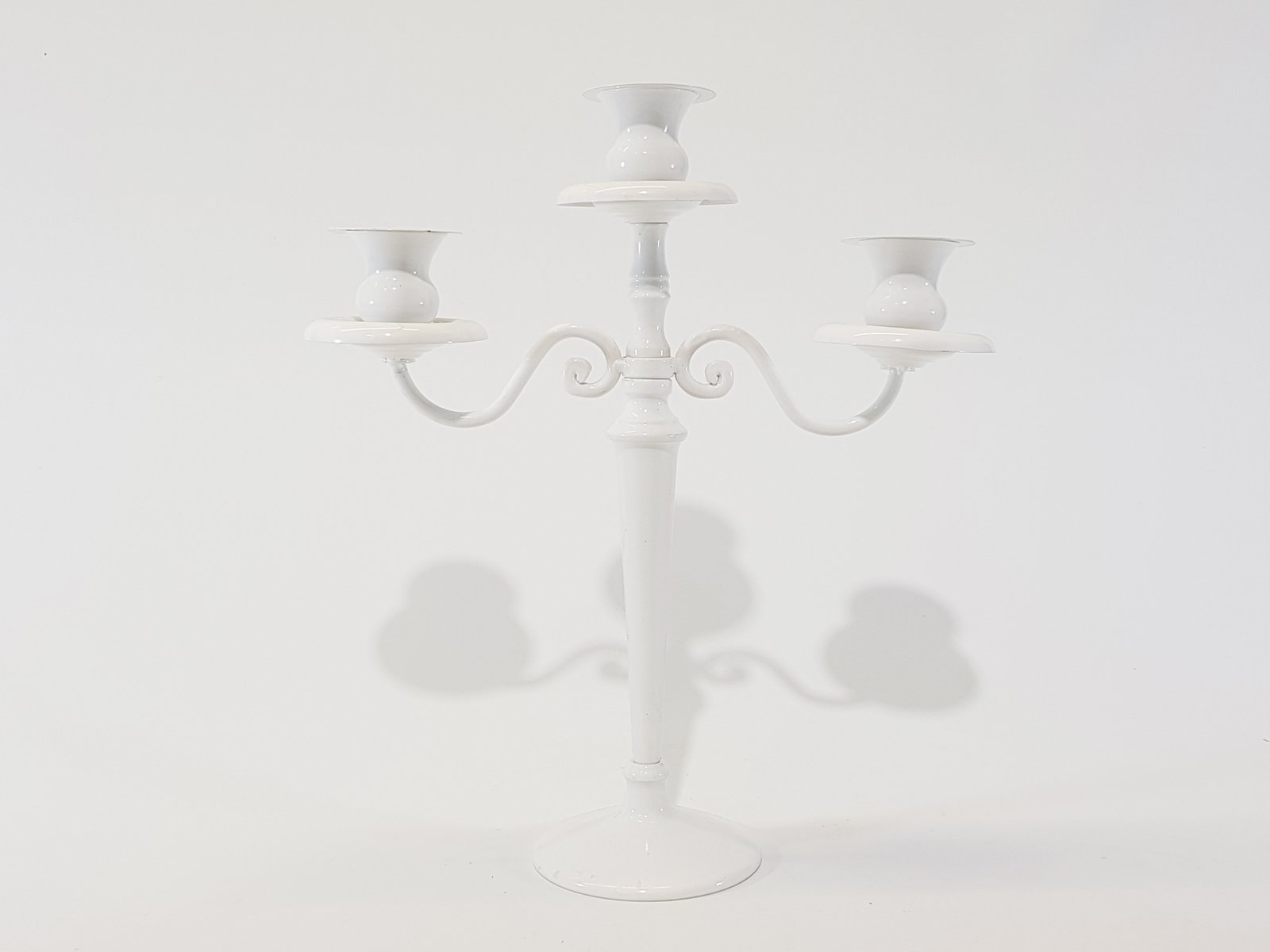 Candelabro Alto X3 Blanco Para Velas