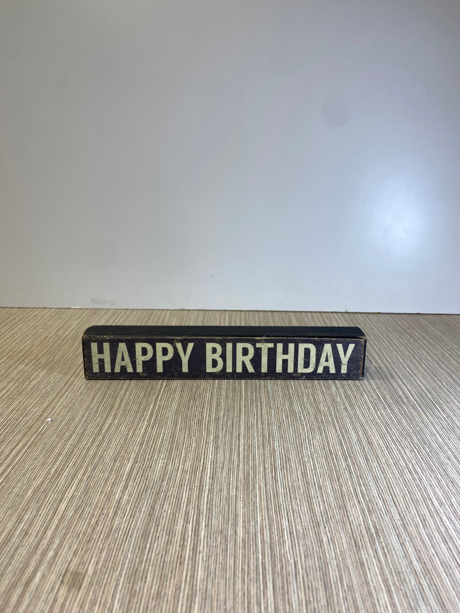 Caja Decorativa Happy Birthday Negra Rectangular Alargada