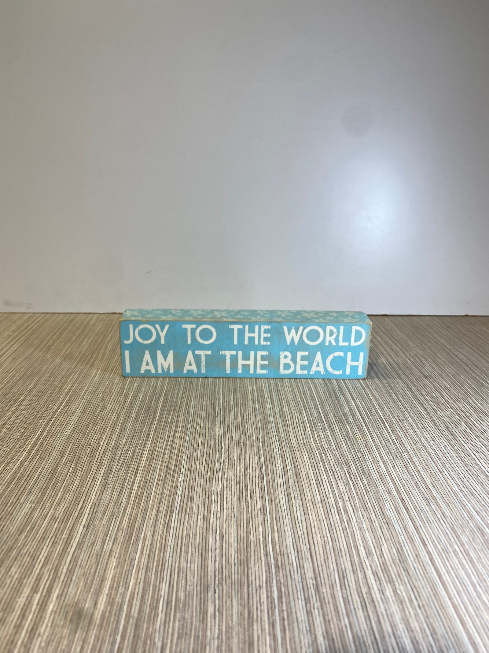 Caja Decorativa Madera Alargada Azul Claro Joy To The World I Am At The Beach