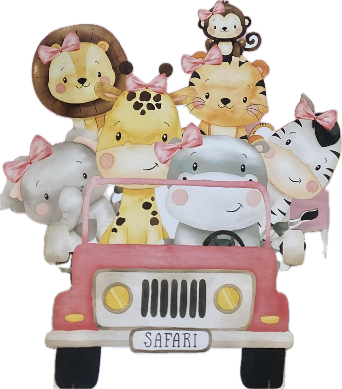 Carro Safari Mdf Rosado