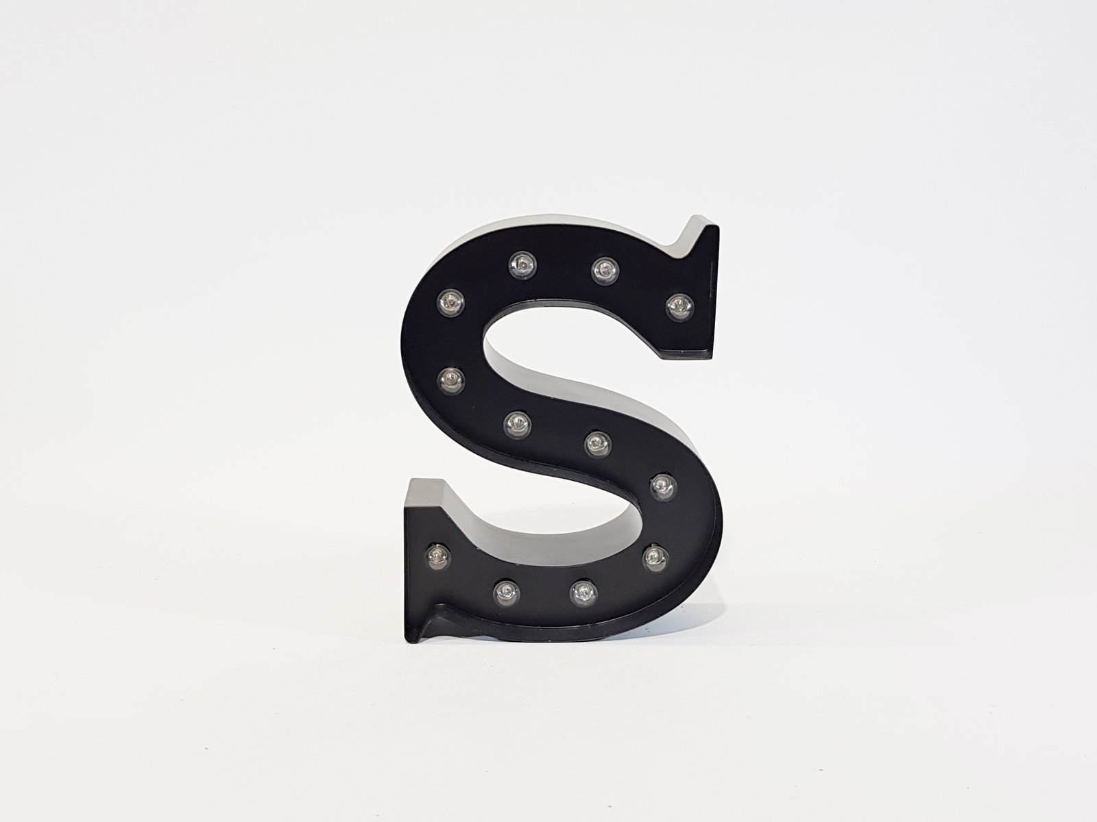 Letra S Negra Metalica Con Luz