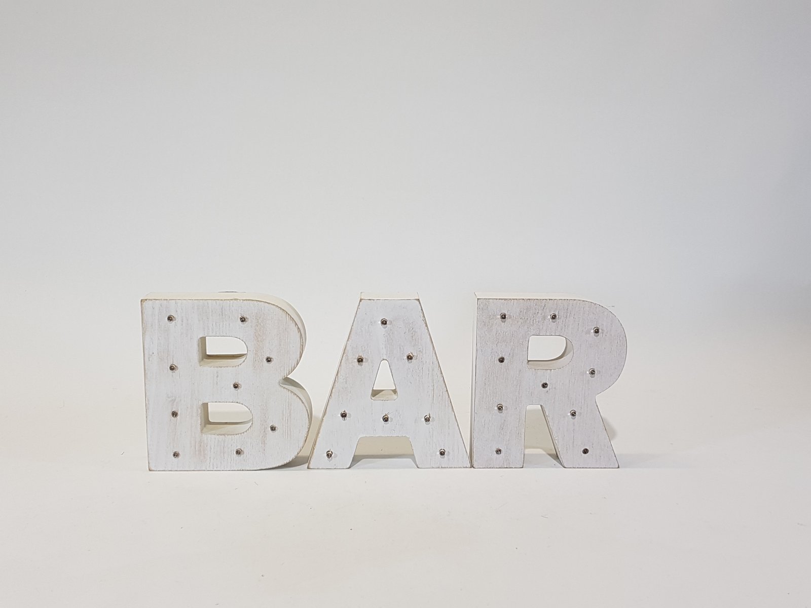 Letras Madera Decape Con Luz Bar