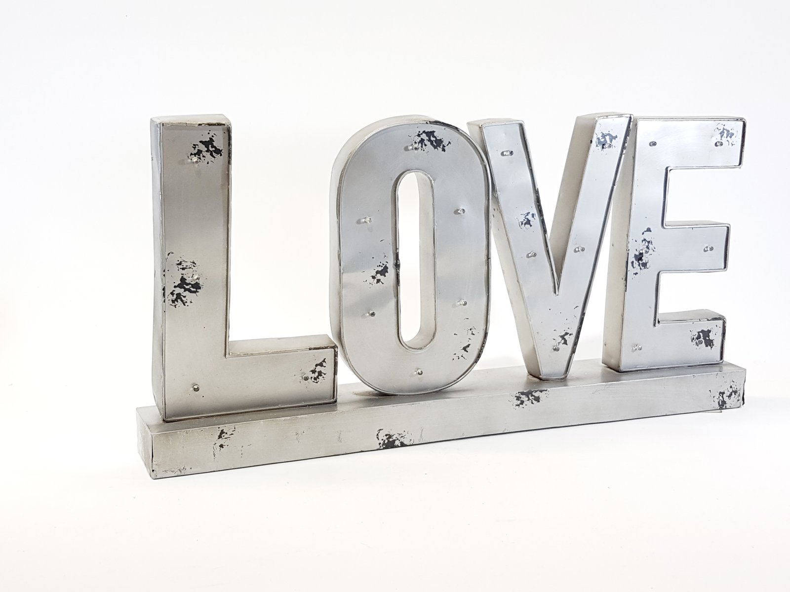 Letrero Love Plateado Con Luz