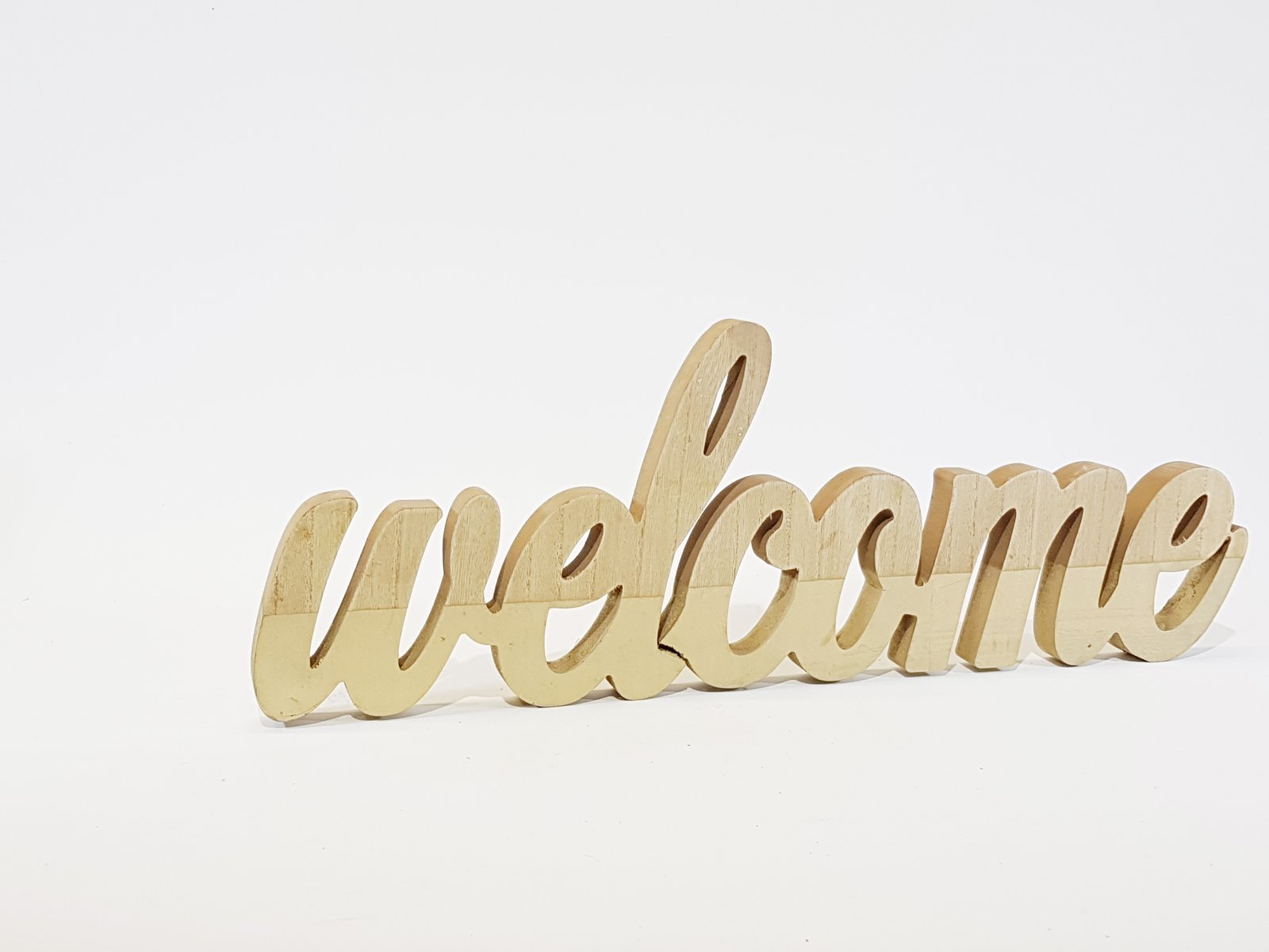 Palabra Welcome En Madera Cursiva