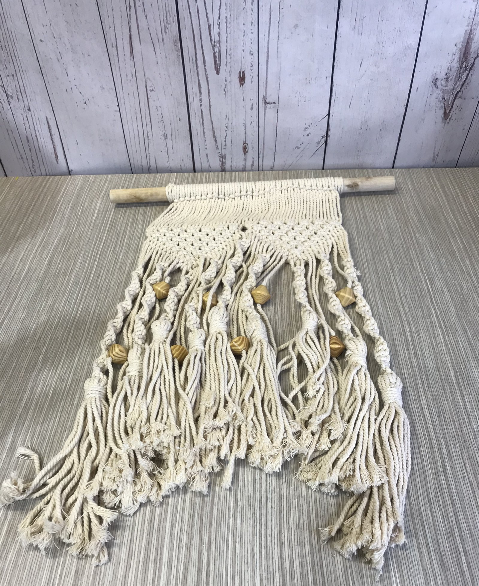 Decorativo Macrame Bolas Madera