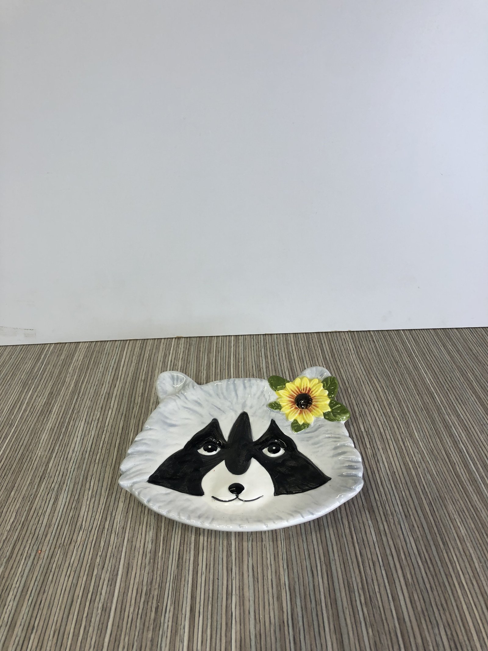 Salsera Ceramica Animalito Del Bosque Flor Amarilla 