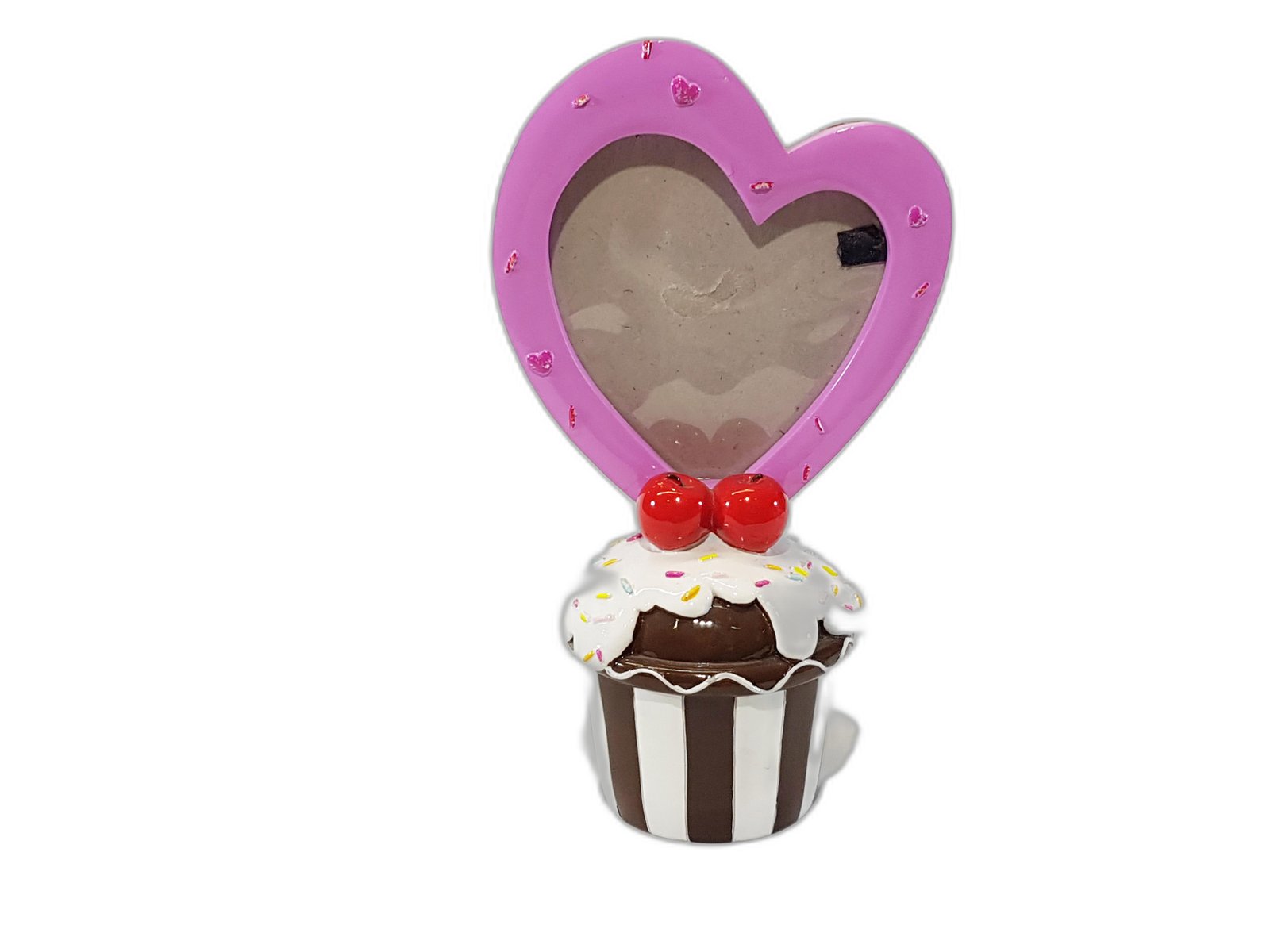 Cupcake Café Con Blanco Corazon Morado
