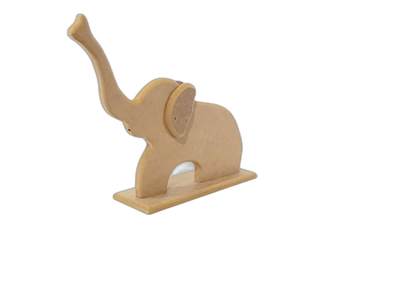 Elefante Madera Trompa Arriba Con Base