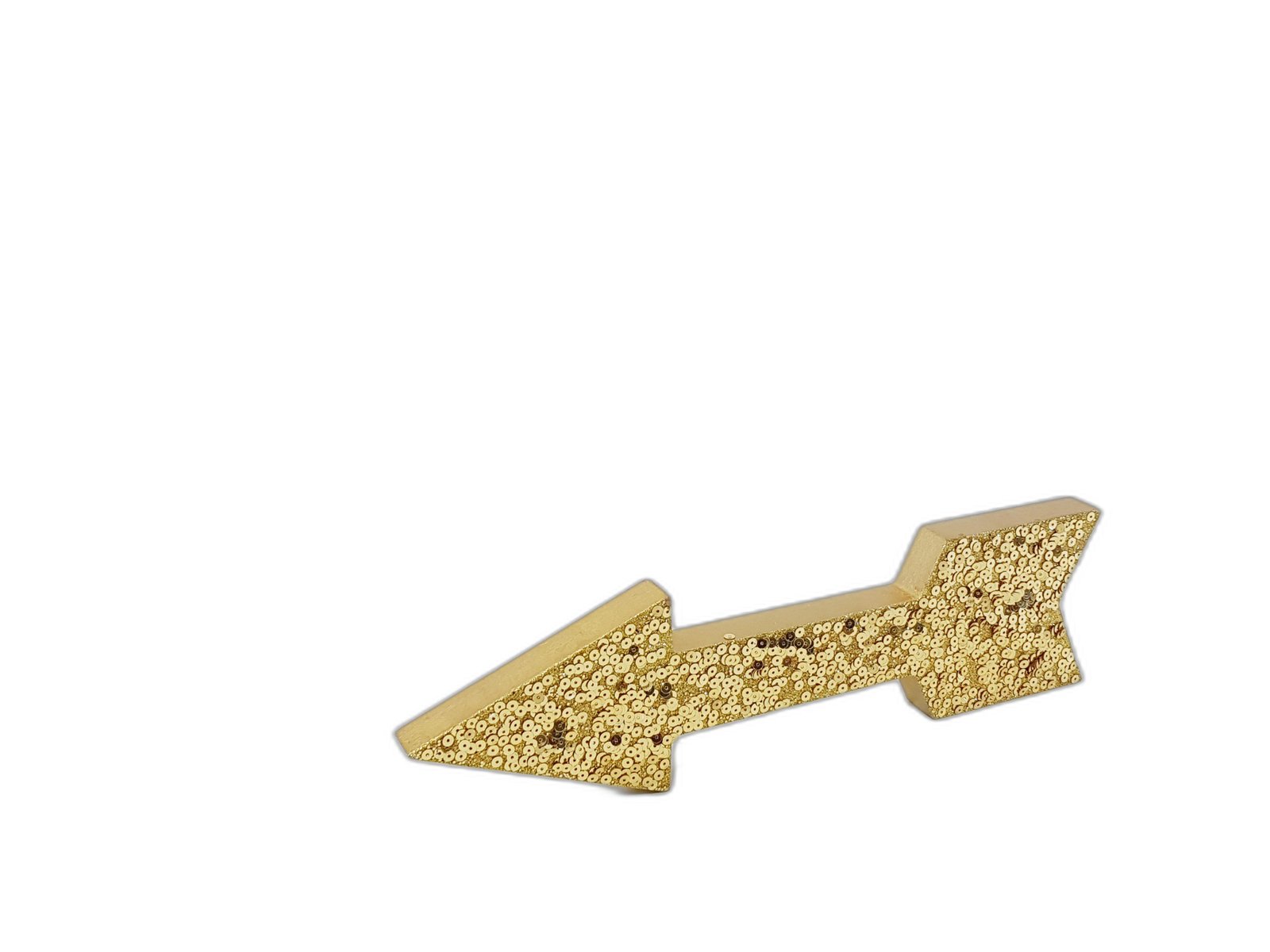 Flecha Madera Lentejuelas Doradas