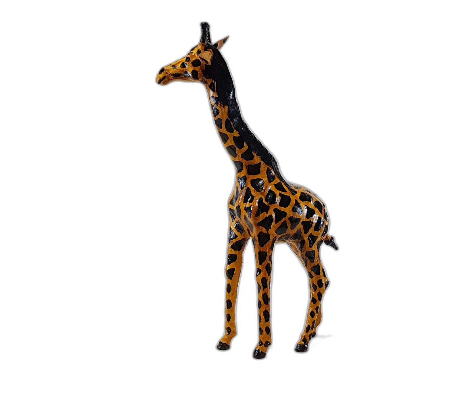 Jirafa En Pasta Naranja Con Negro Alta