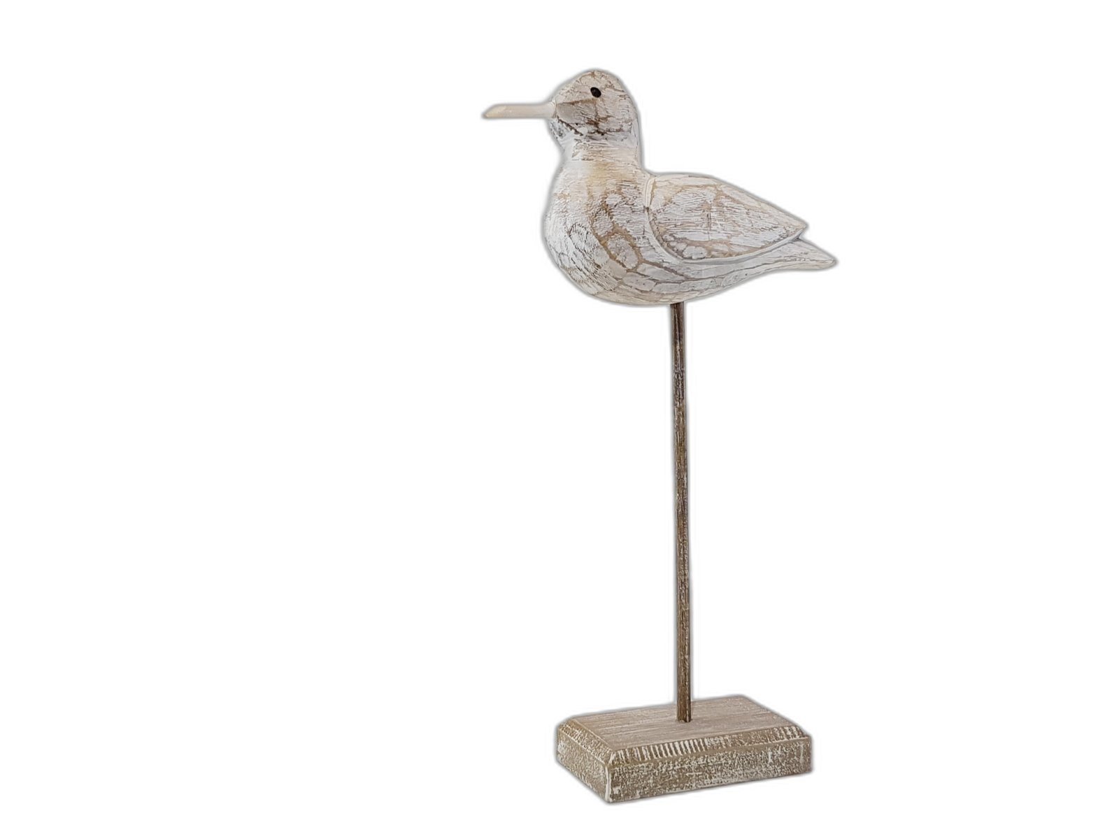 Paloma Alta Decape Madera Con Base Rectangular