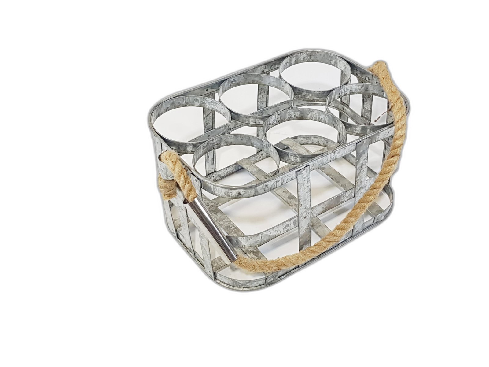 Porta Botellas Rustico Laton Agarradera Cabuya