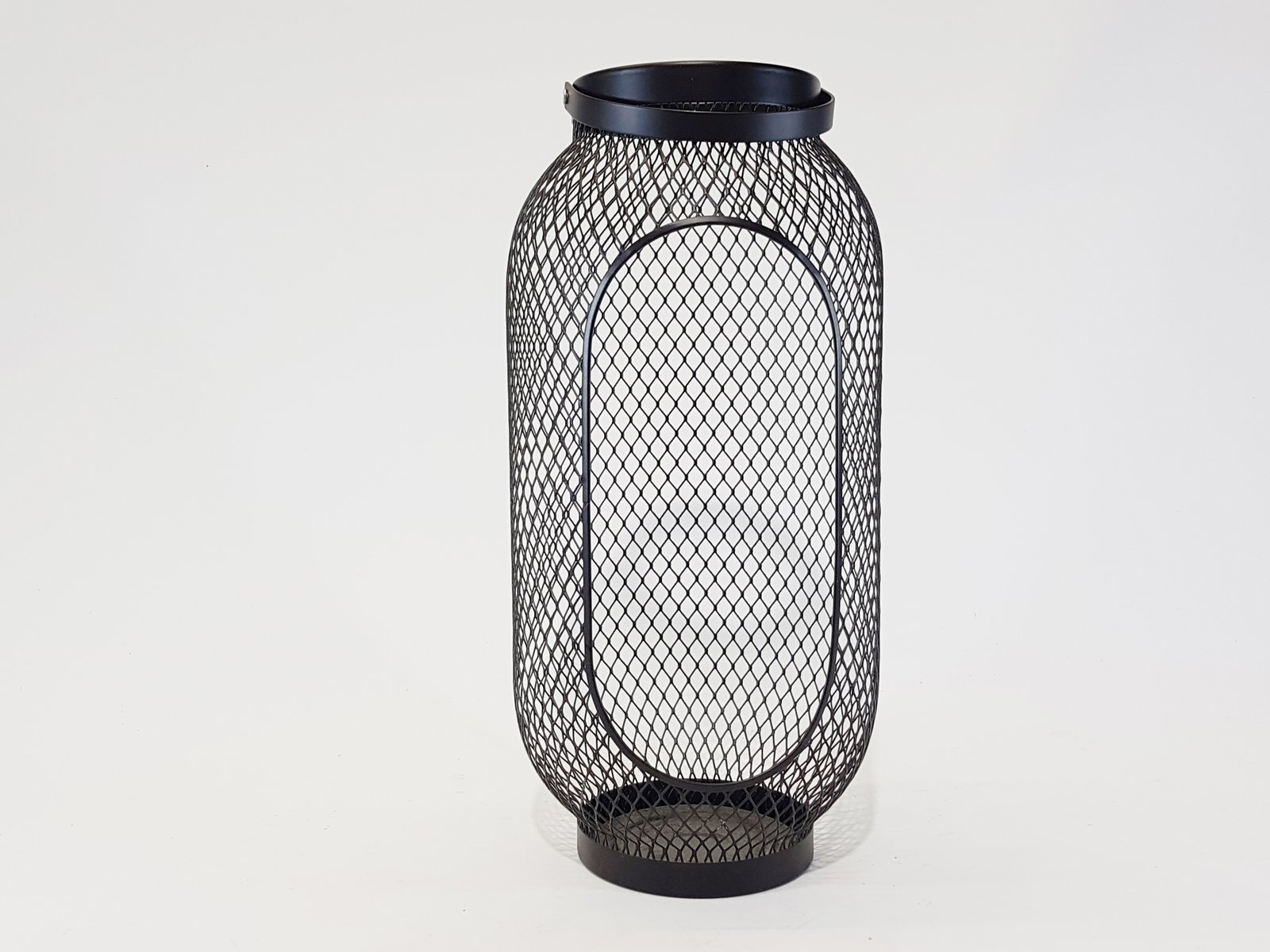 Farol Metálico Negro Enrejado Grande